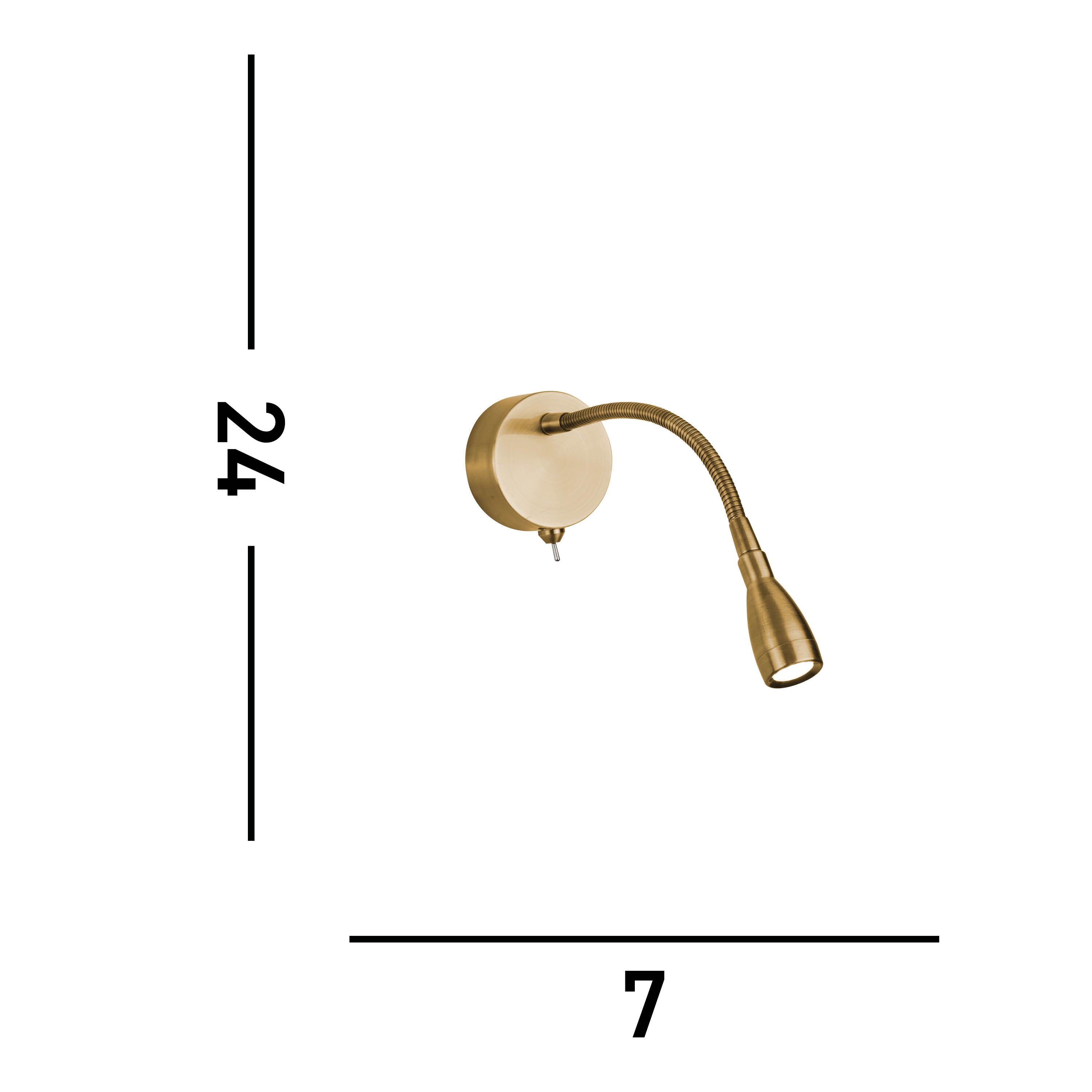 Searchlight Flexy LED Adjustable Brass Wall Light-clearance