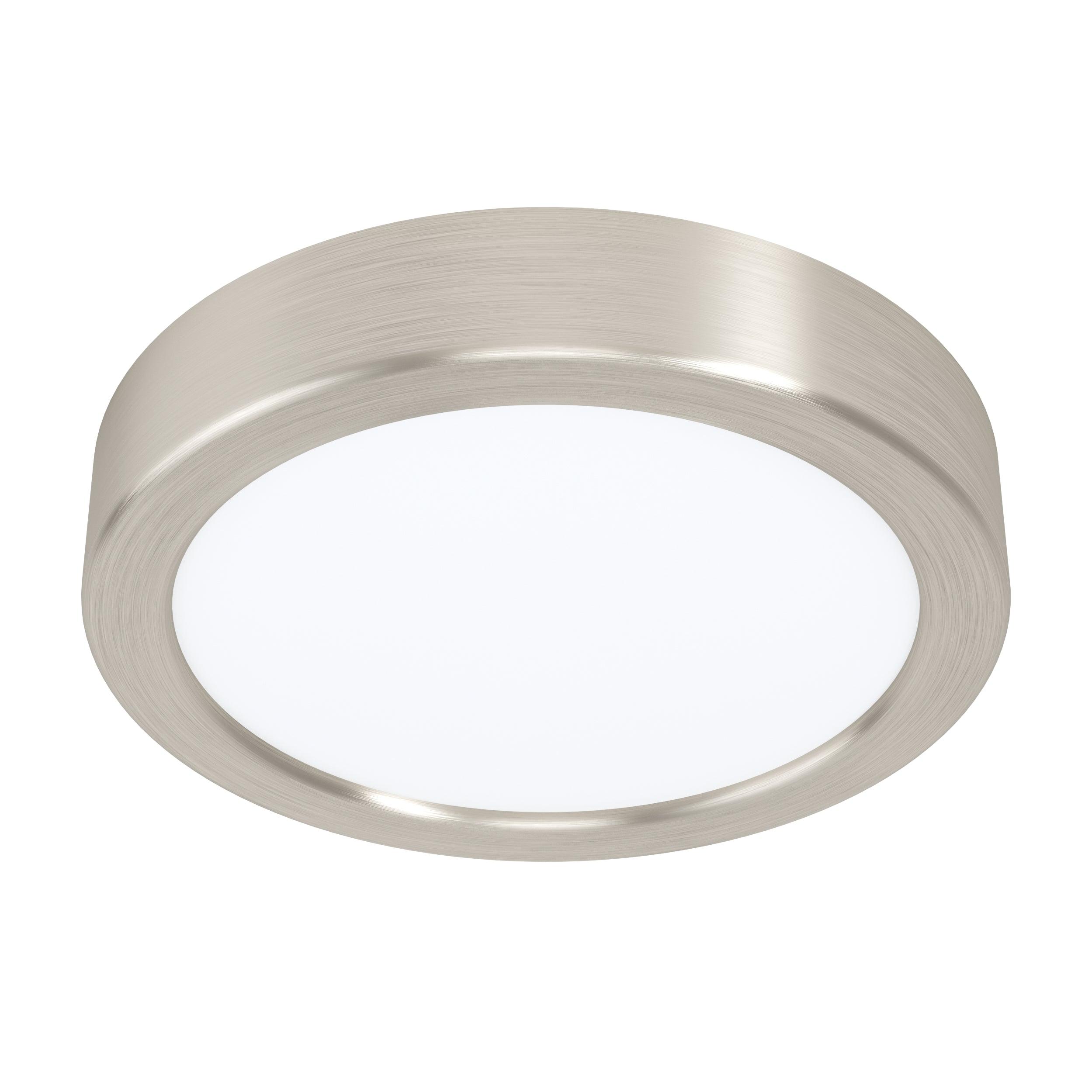 eglo fueva 5 led nickel flush ceiling light 16cm living room image