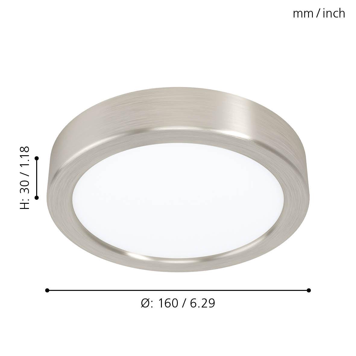 eglo fueva 5 led nickel flush ceiling light 16cm kitchen lighting 