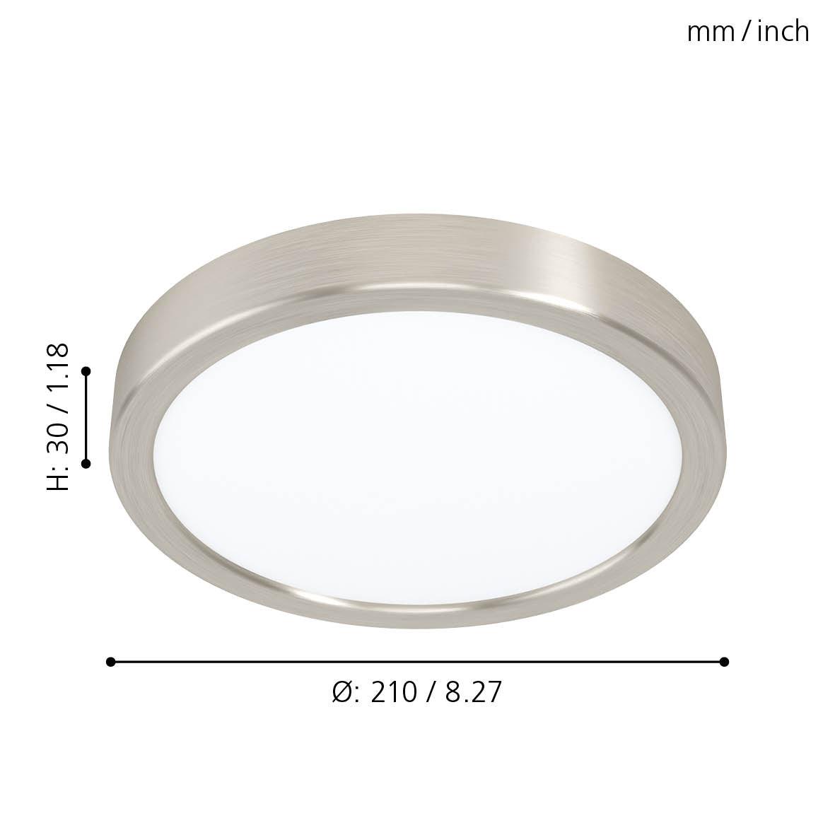 eglo fueva 5 led nickel flush ceiling light 21cm kitchen lighting 