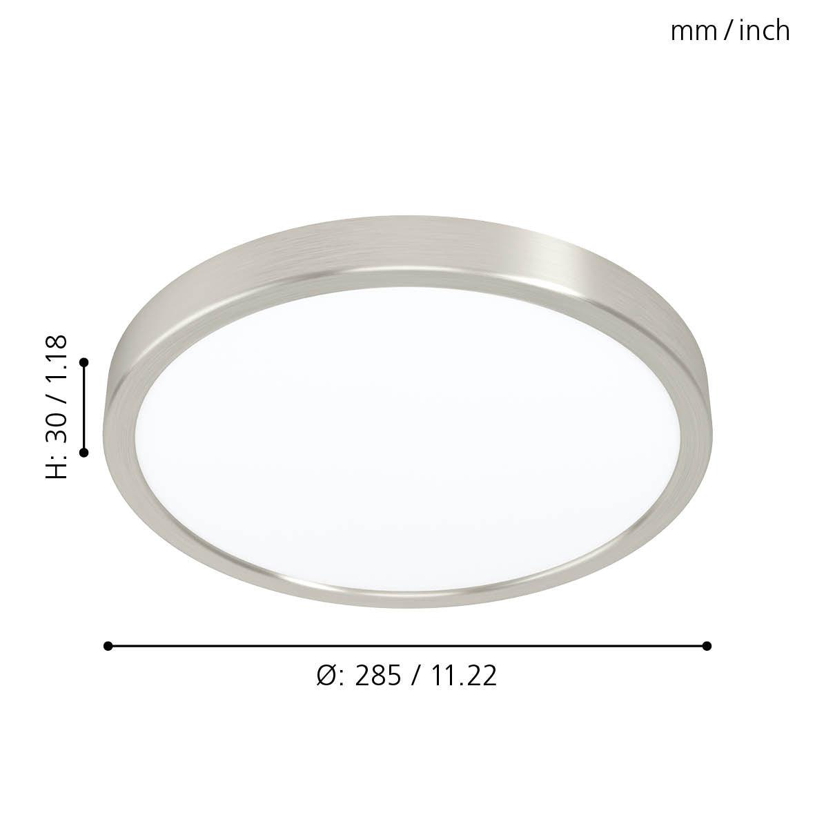 eglo fueva 5 led nickel flush ceiling light 28 5cm kitchen lighting 