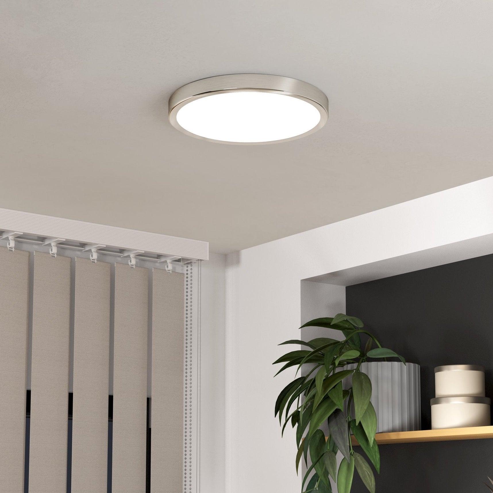 eglo fueva 5 led nickel flush ceiling light 28 5cm