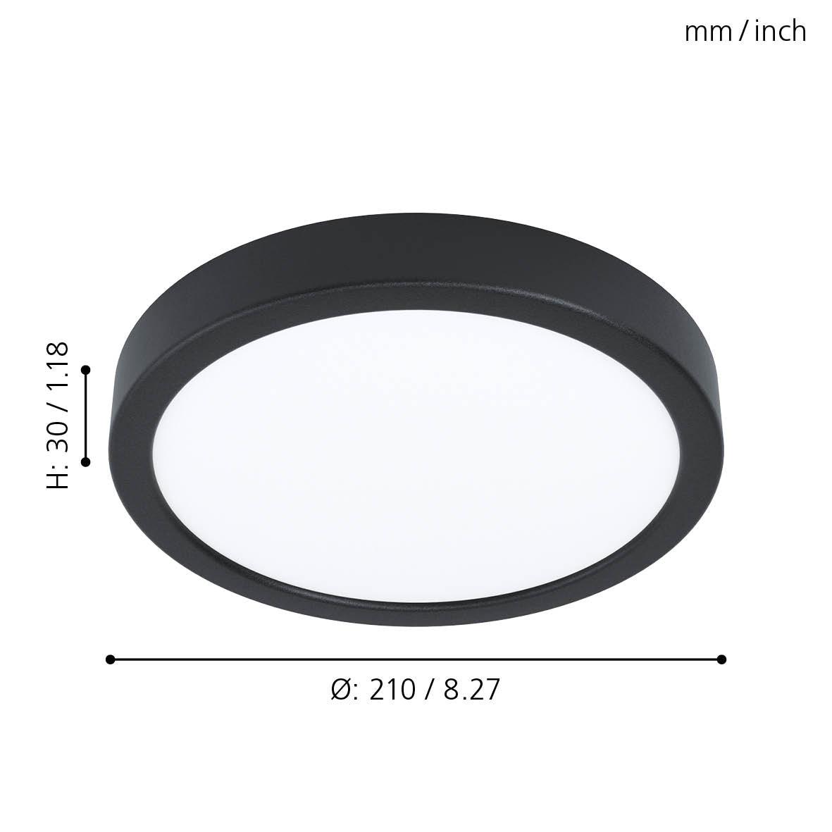 eglo fueva 5 led black flush ceiling light 21cm kitchen lighting 