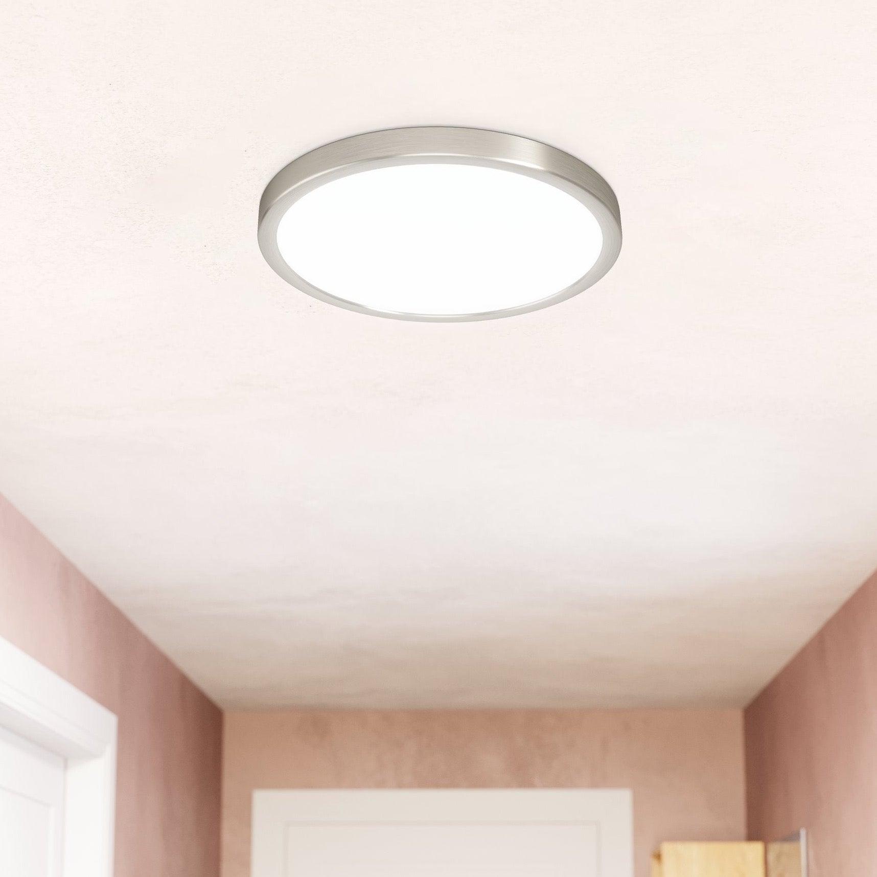 eglo fueva 5 led nickel flush cool white ceiling light 28 5cm