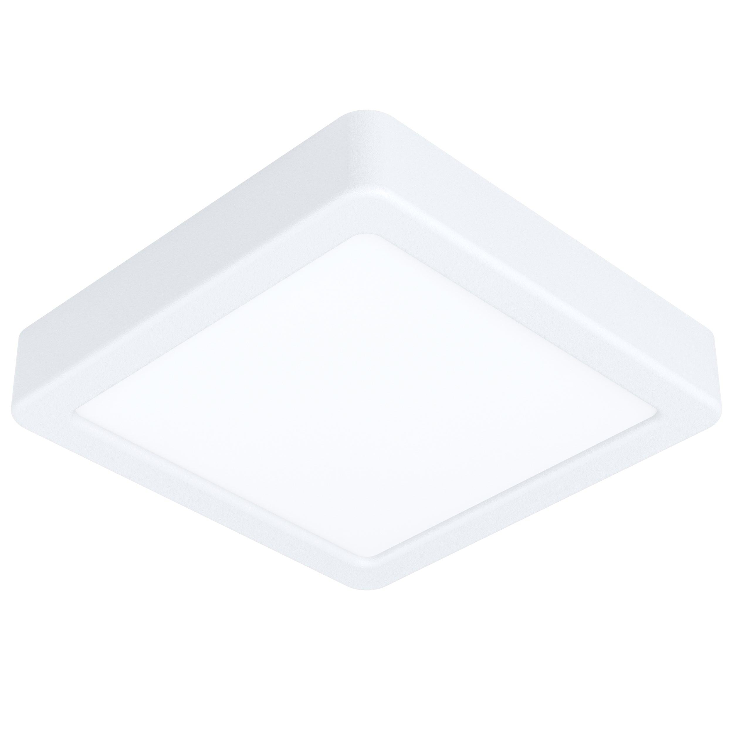 eglo fueva 5 led white square flush ceiling light 16cm living room image