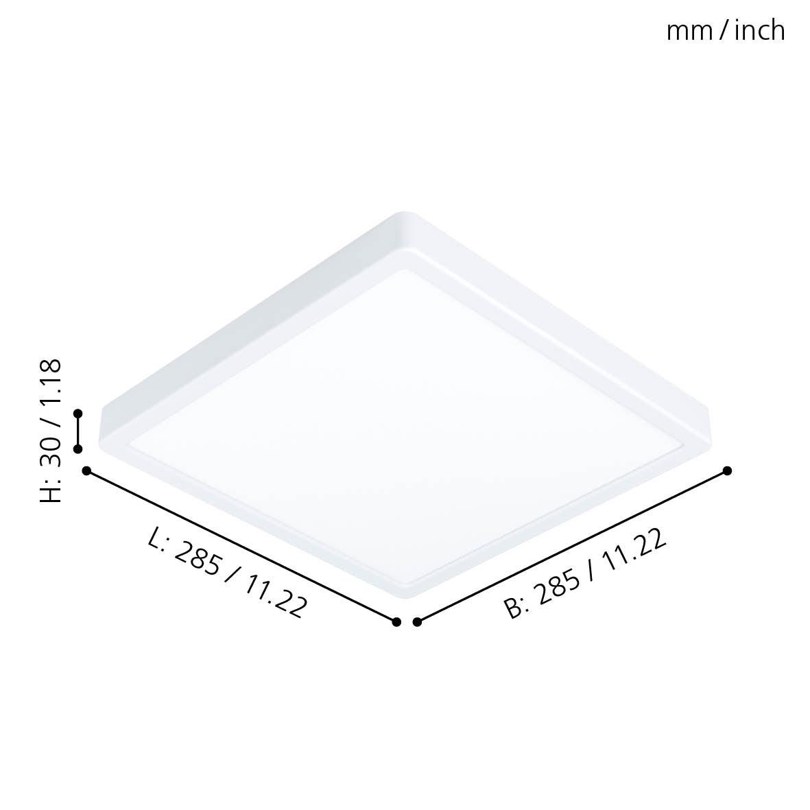 eglo fueva 5 led white square flush ceiling light 20 5w kitchen lighting 