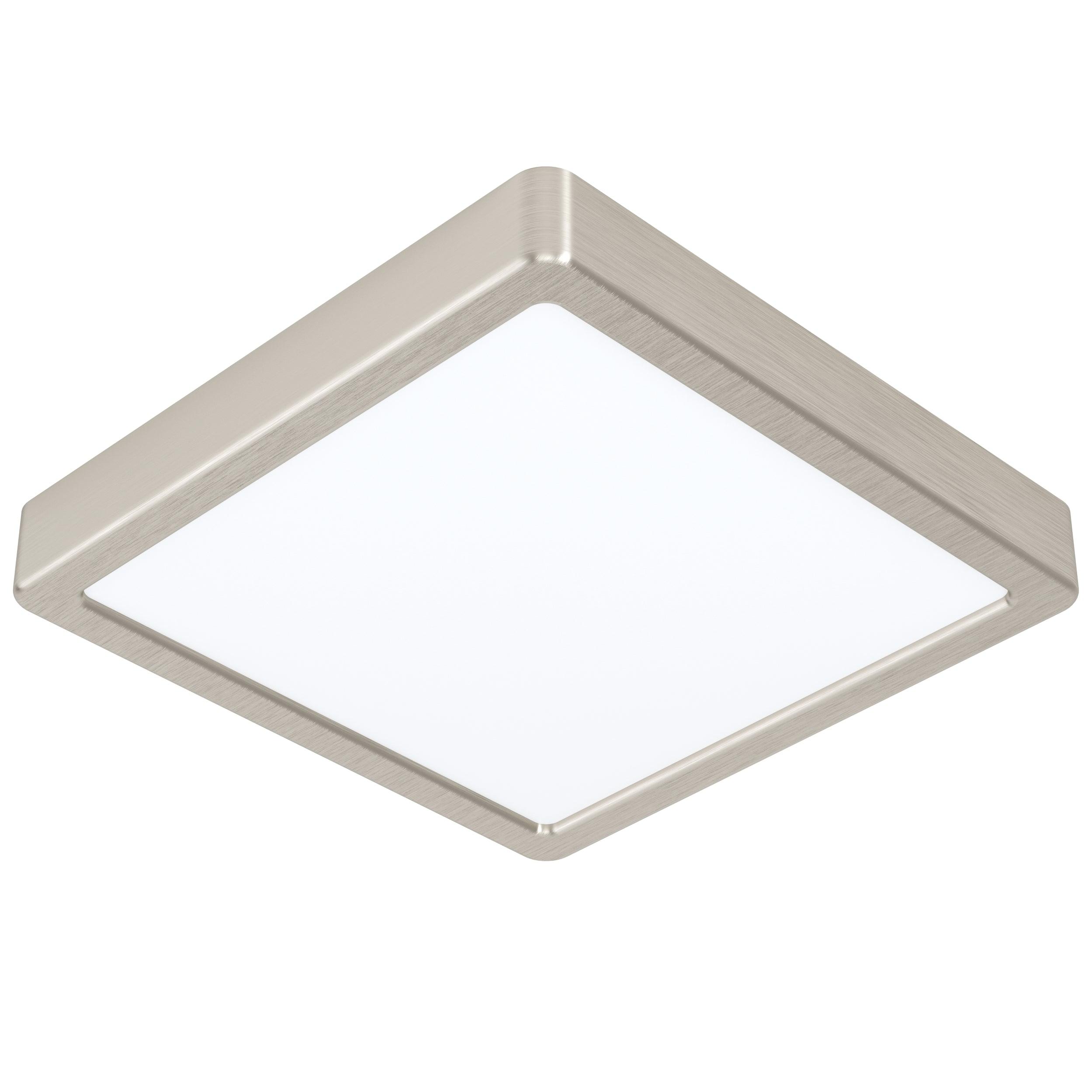 eglo fueva 5 led nickel square flush ceiling light 17w living room image