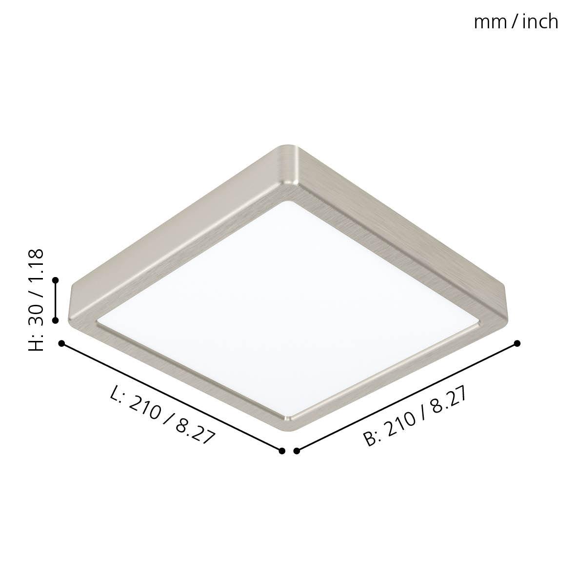 eglo fueva 5 led nickel square flush ceiling light 17w kitchen lighting 