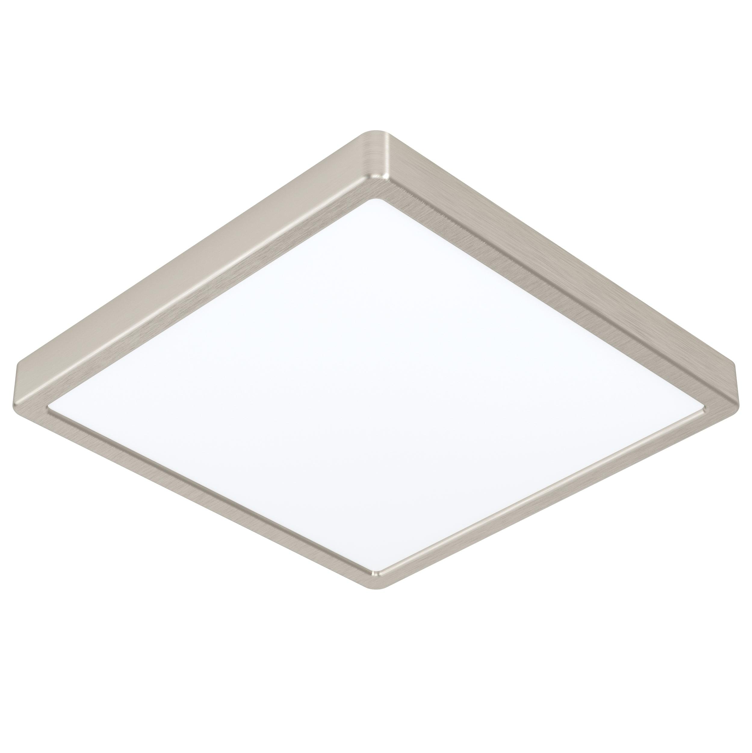 eglo fueva 5 led nickel square flush ceiling light 20 5w living room image