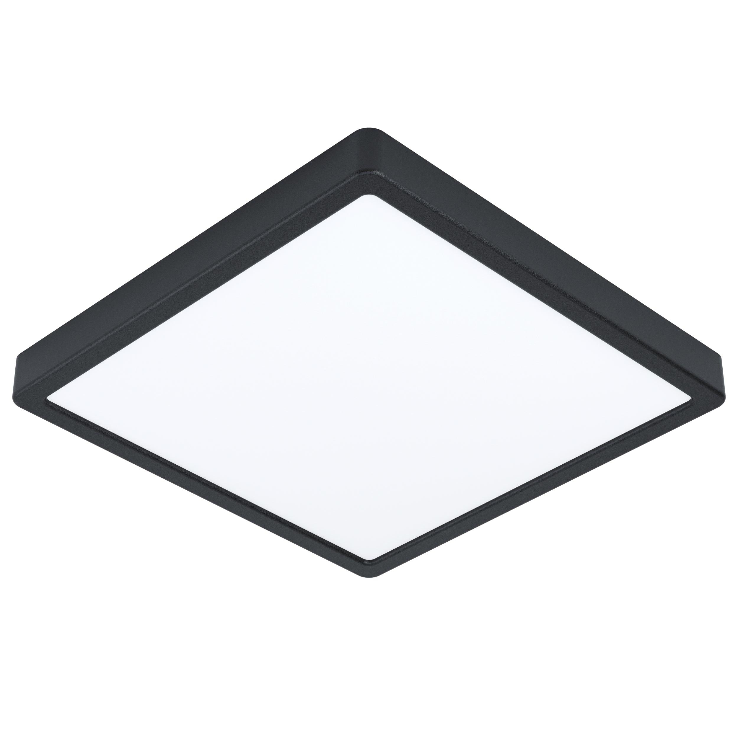 eglo fueva 5 led black square flush ceiling light 28 5cm living room image