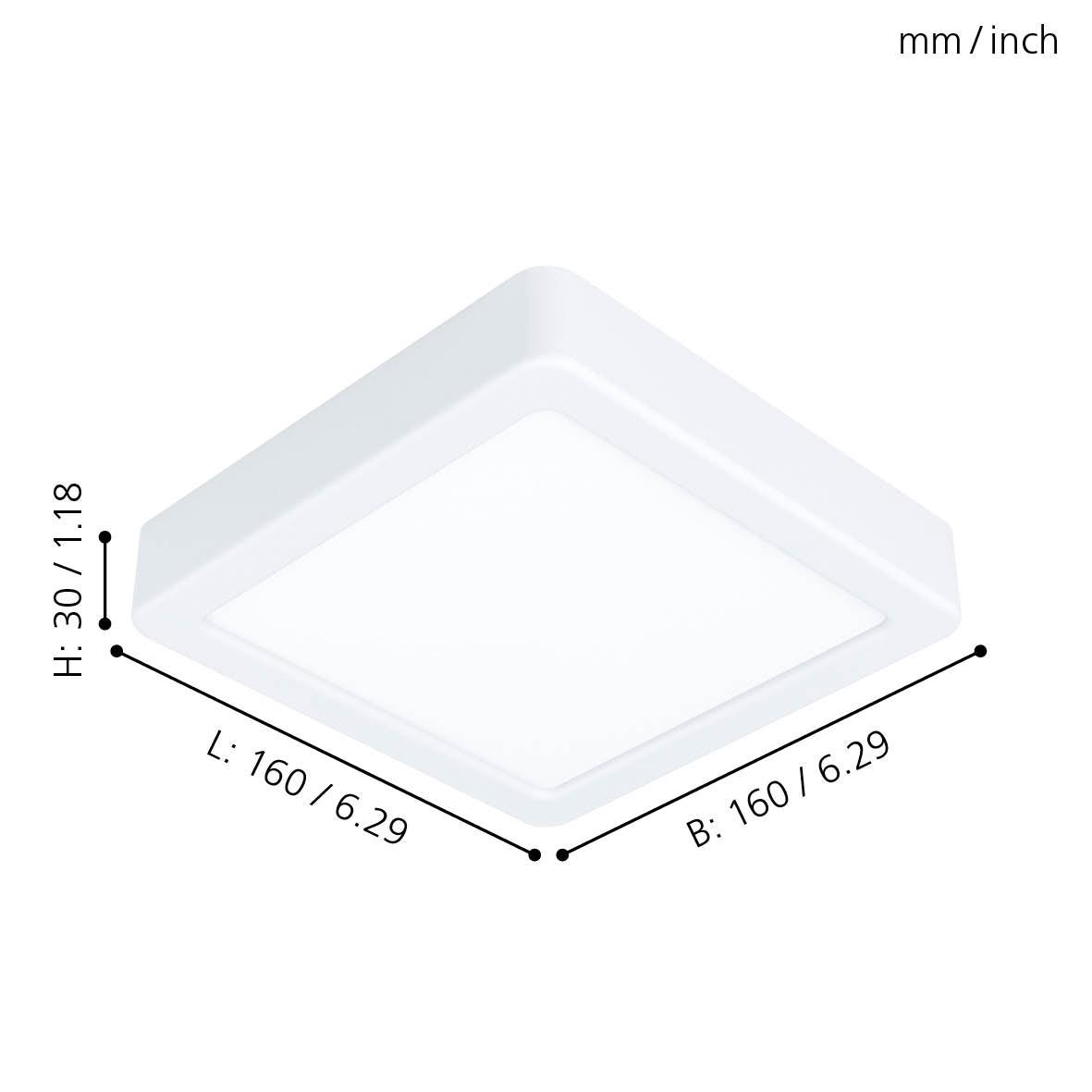 eglo fueva 5 led white square cool white flush 16cm kitchen lighting 