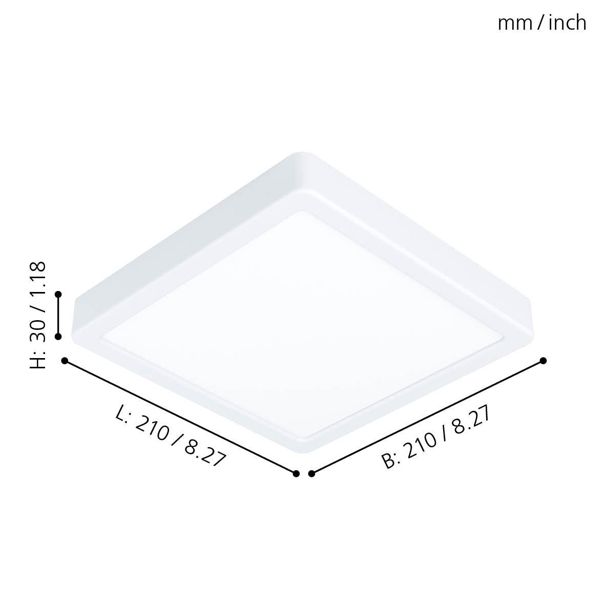 eglo fueva 5 led white square cool white flush 21cm kitchen lighting 