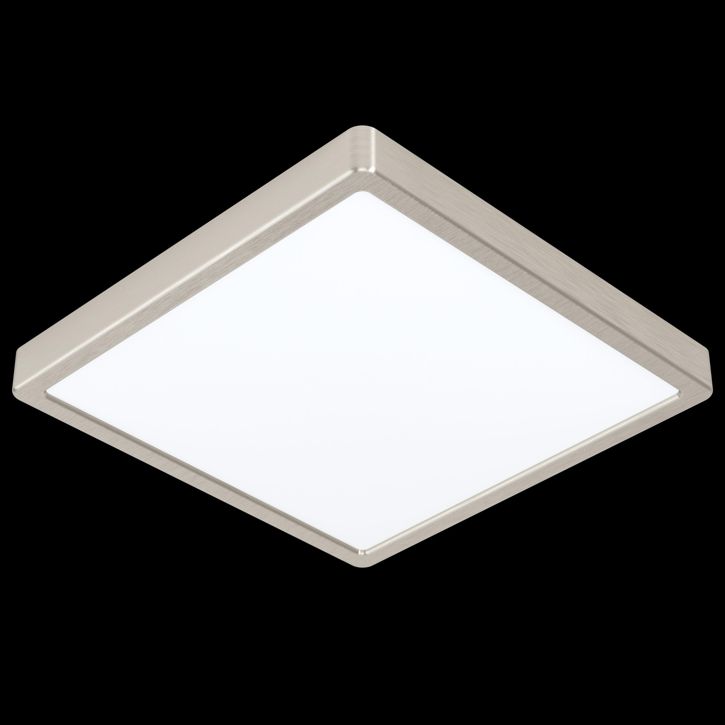eglo fueva 5 led nickel square cool white flush 28 5cm living room image