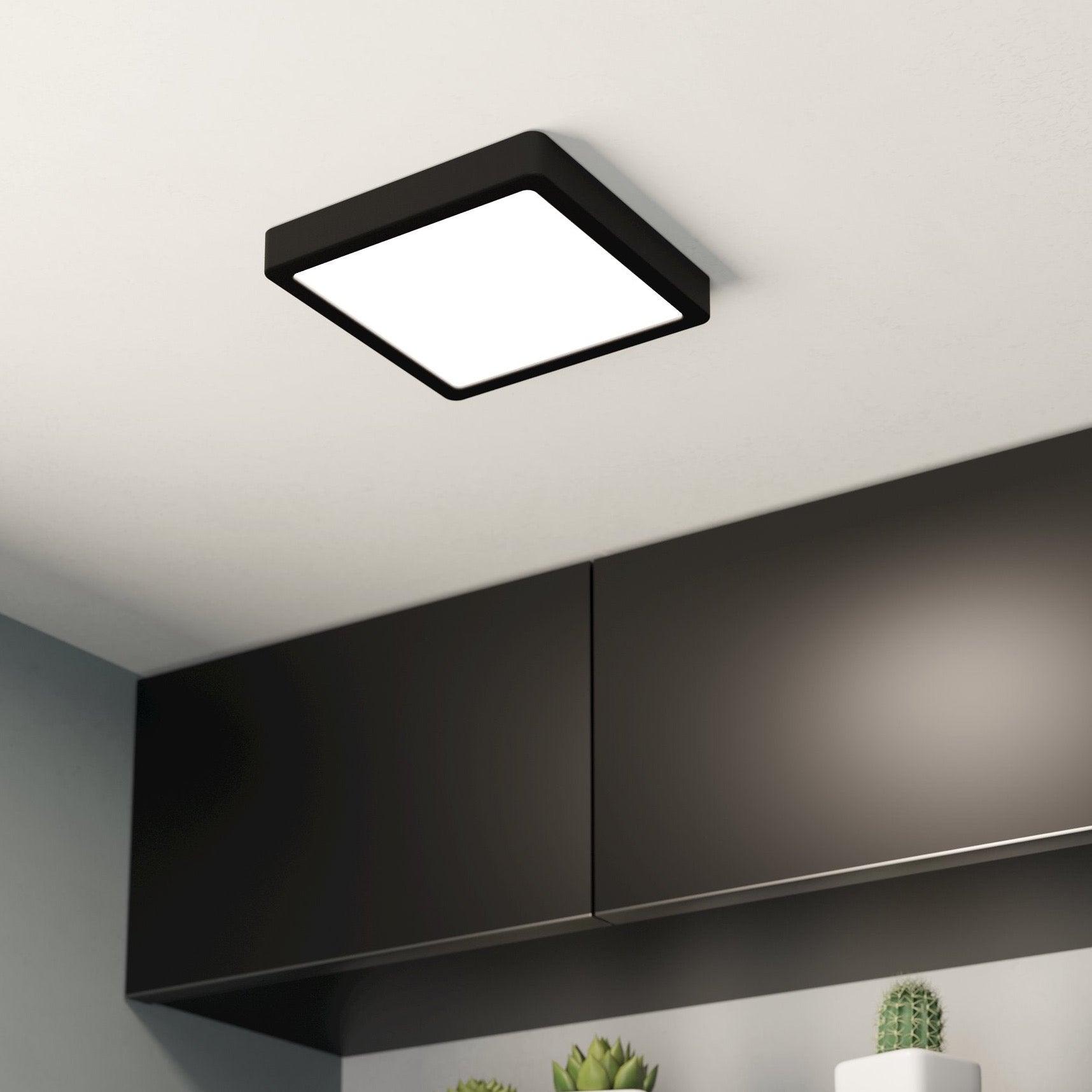 eglo fueva 5 led black square cool white flush 21cm