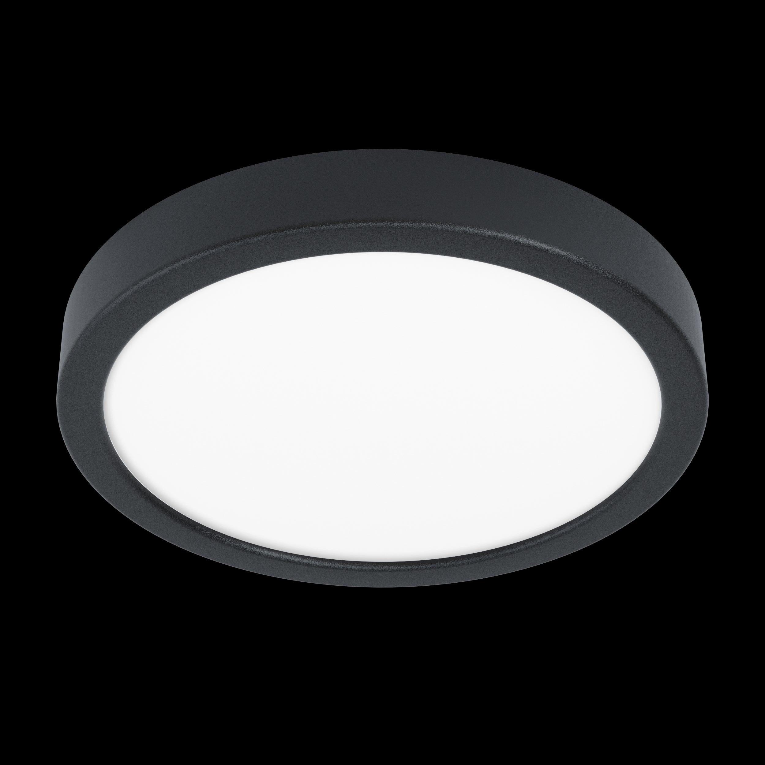 eglo fueva 5 led dimmable black ceiling flush 21cm living room image