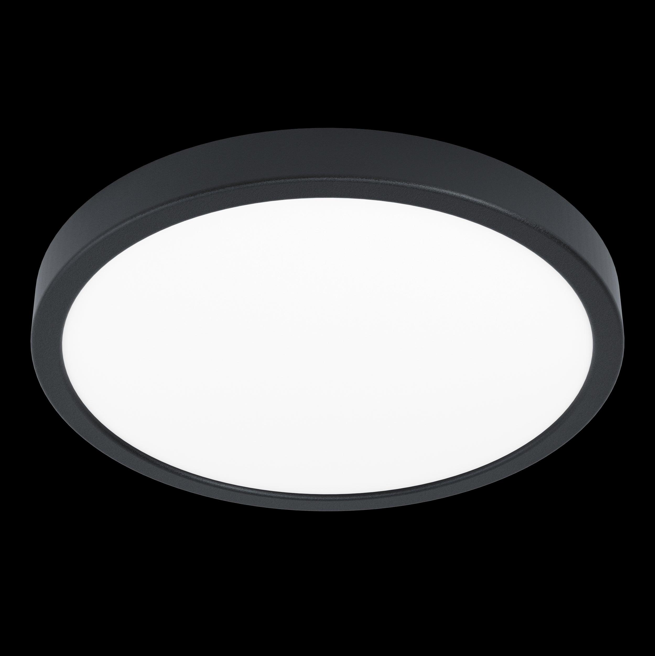 eglo fueva 5 led black bathroom flush ip44 living room close up