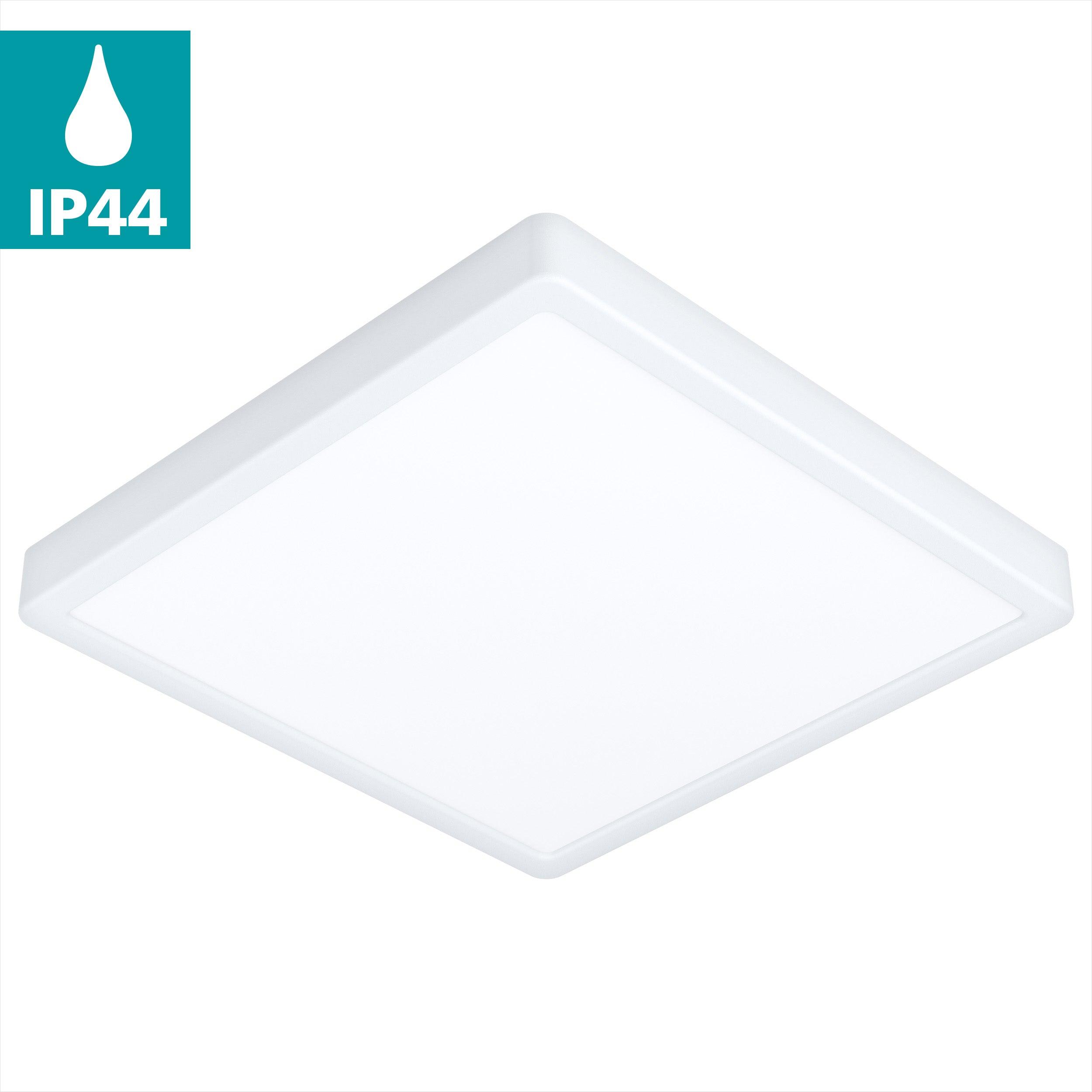 eglo fueva 5 led white square bathroom flush ip44 living room close up
