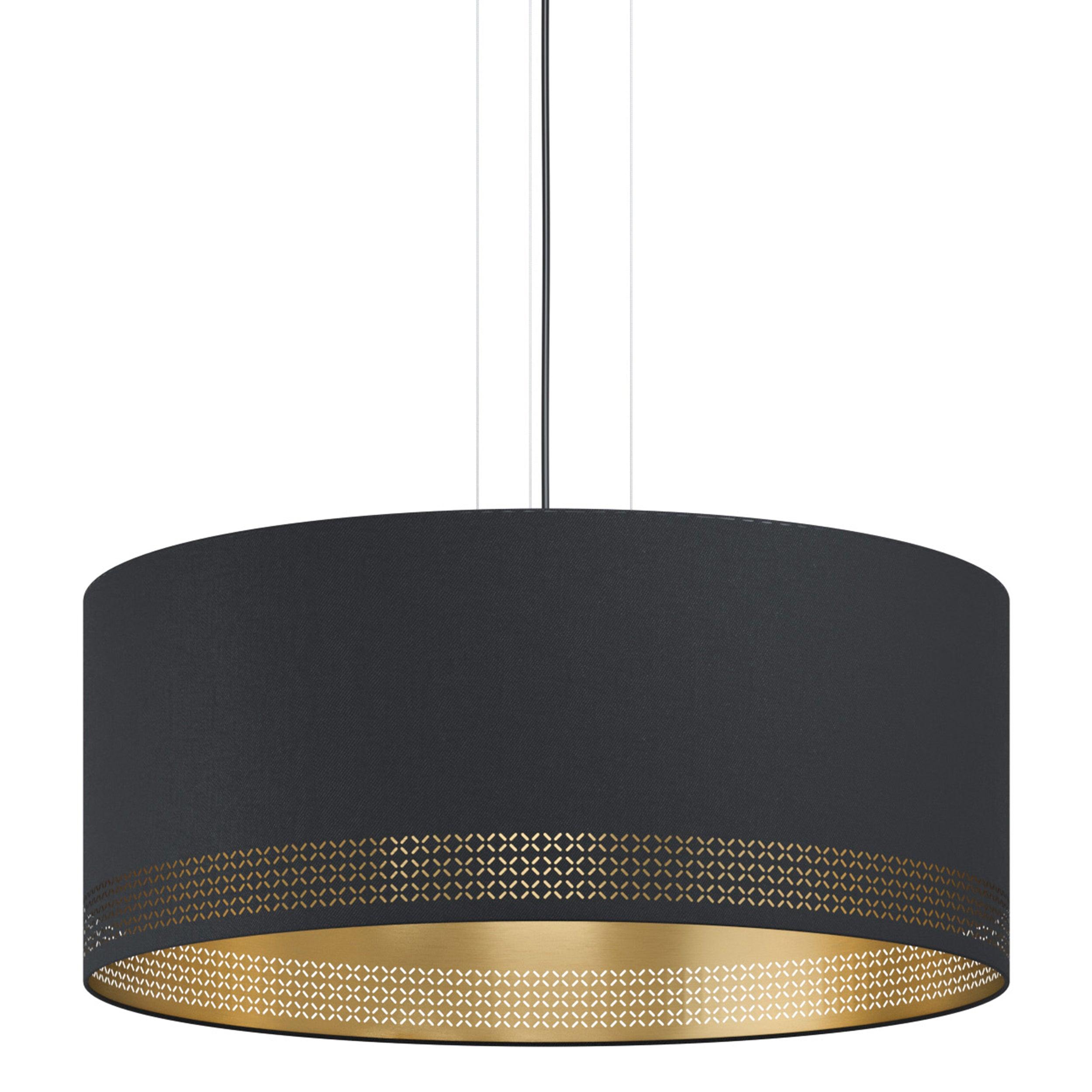eglo esteperra black gold fabric ceiling pendant 53cm Kitchen Lighting Close Up