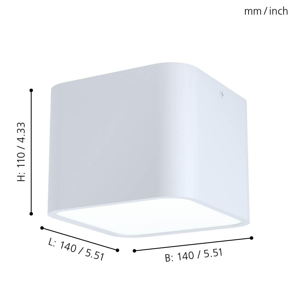 eglo grimasola white square flush ceiling light living room image