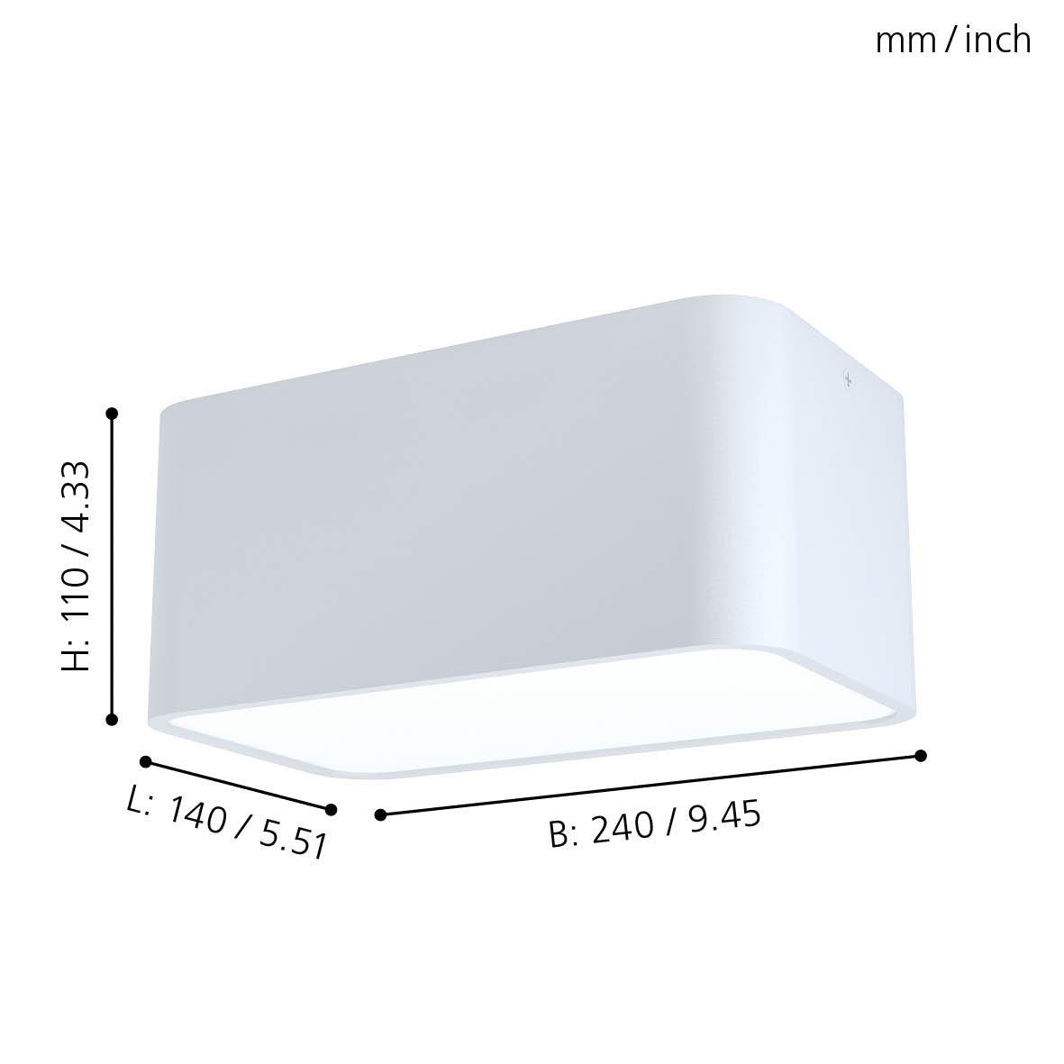 eglo grimasola white rectangular flush ceiling light living room image