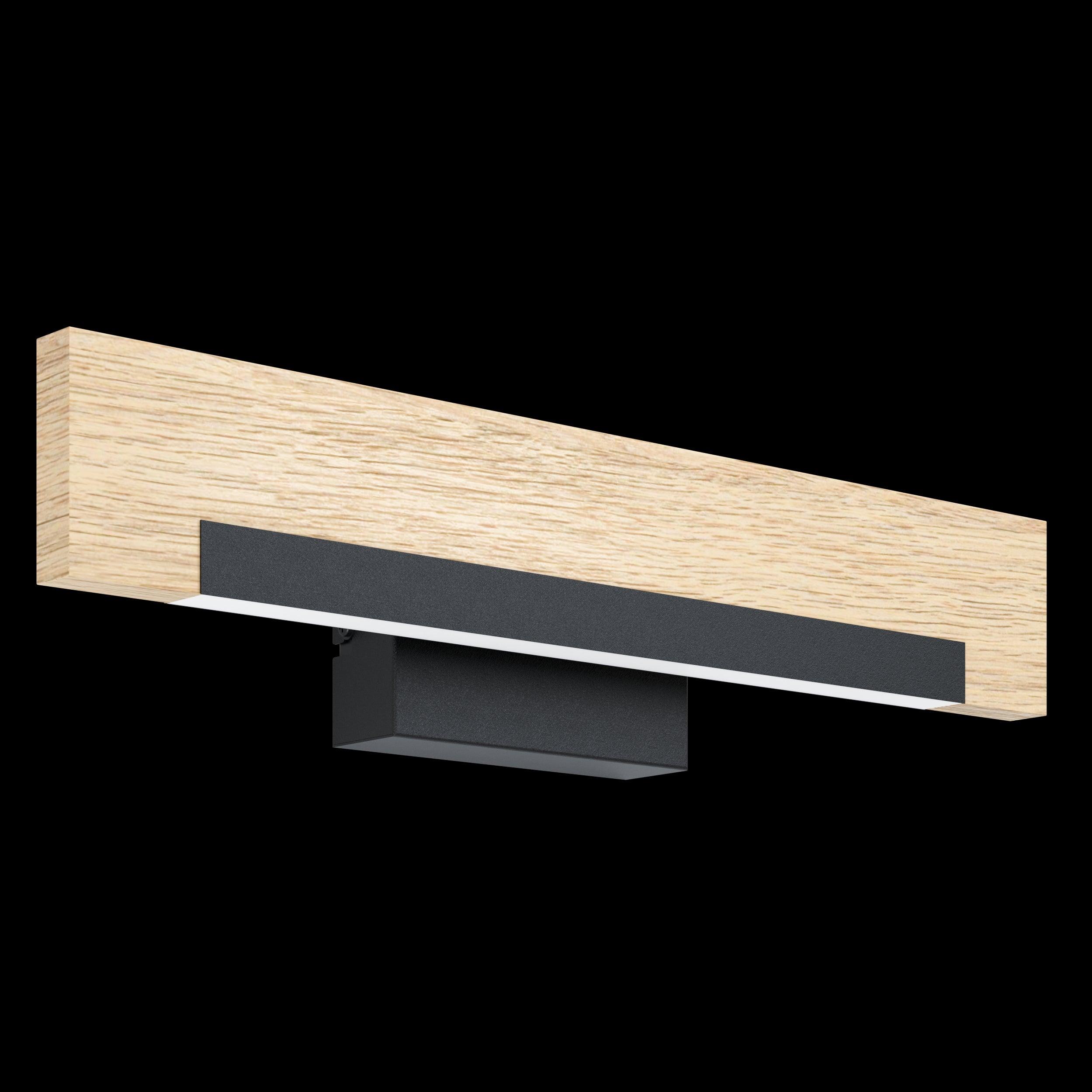 eglo camacho led wood black metal wall light living room image