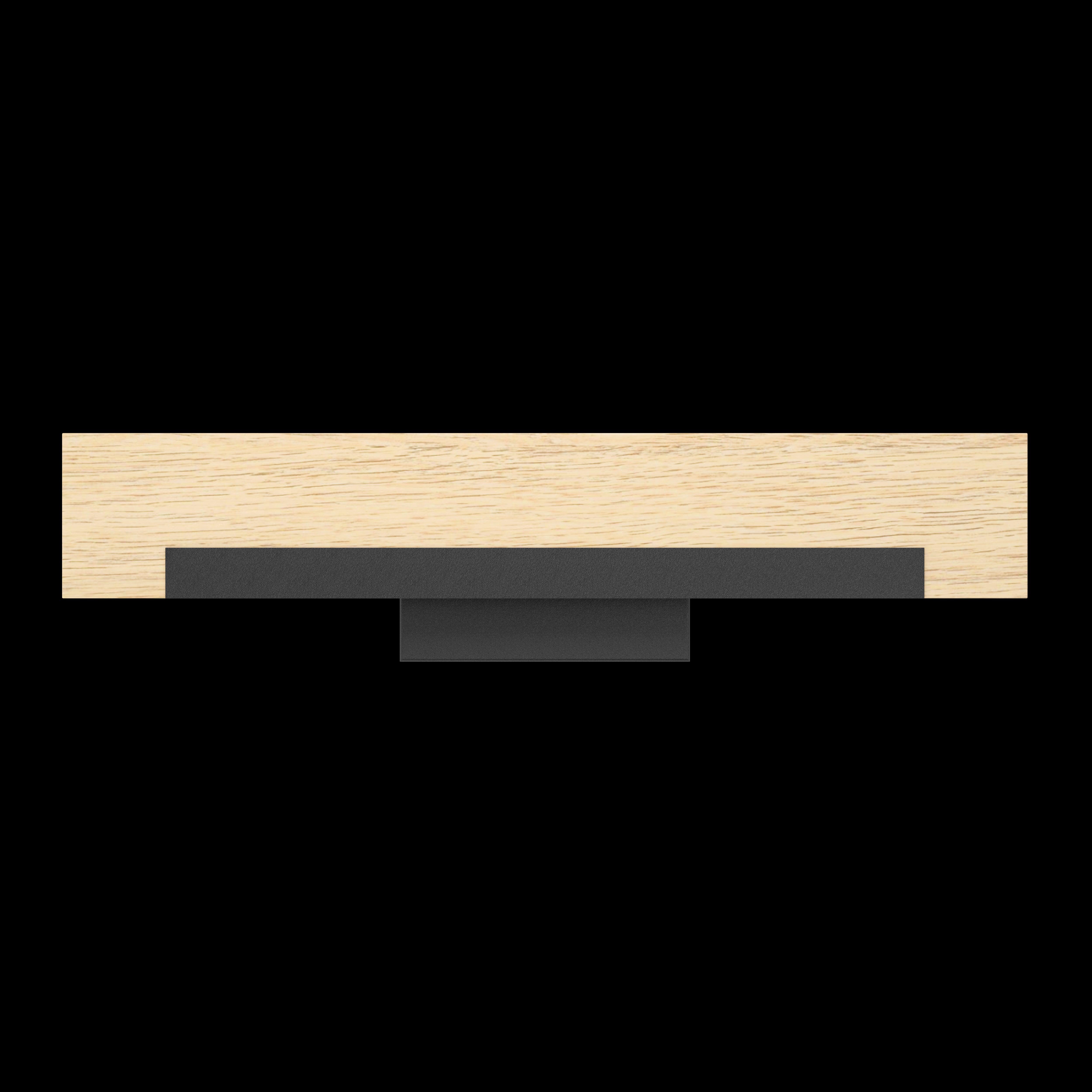 eglo camacho led wood black metal wall light living room close up