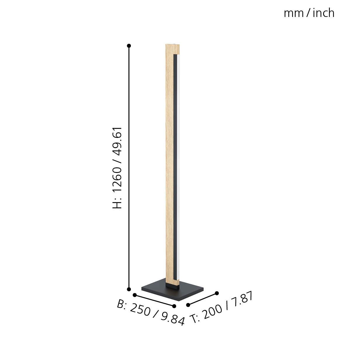 eglo camacho led black woodentouch floor lamp kitchen lighting 