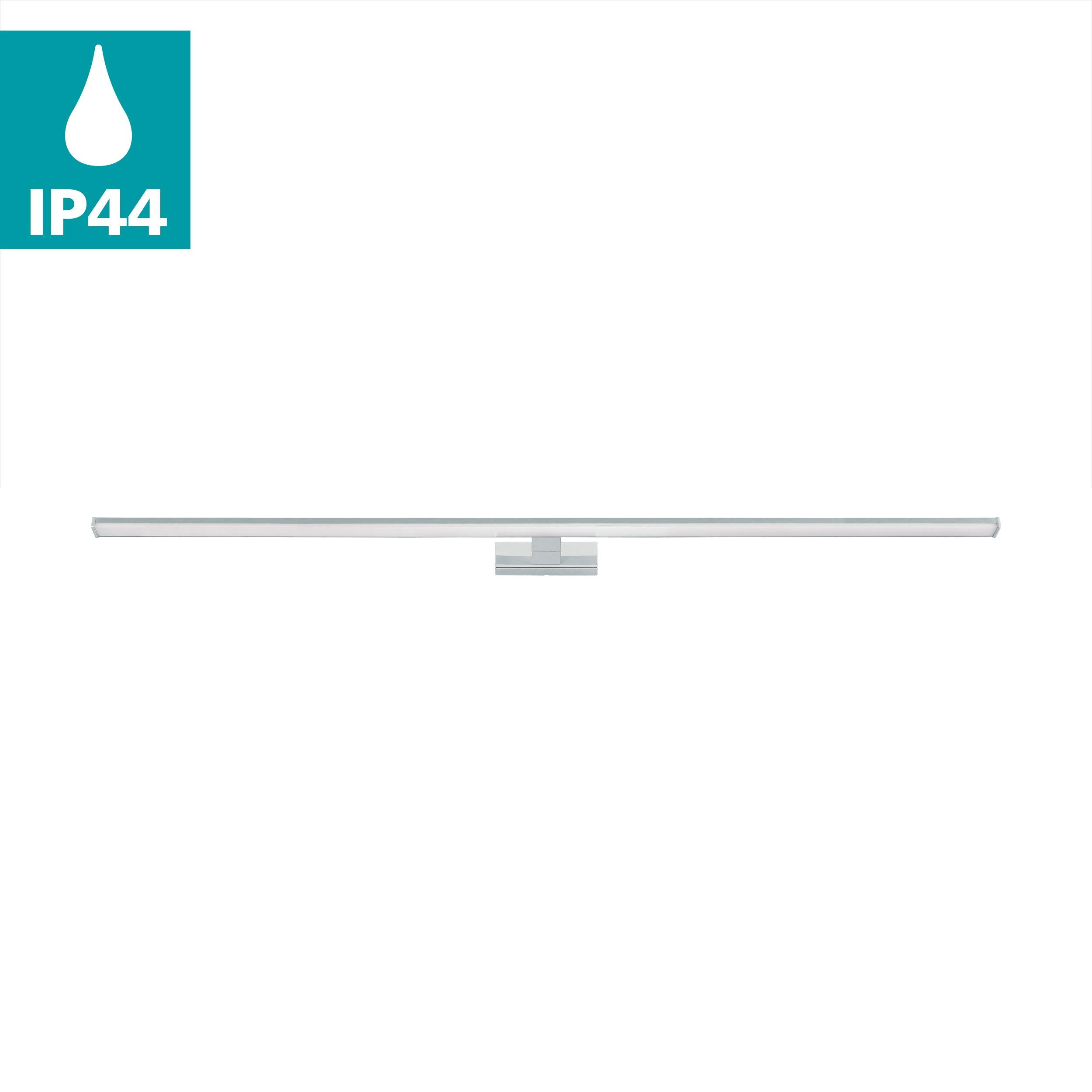 eglo pandella 1 ip44 led silver bathroom wall mirror 120cm kitchen lighting 
