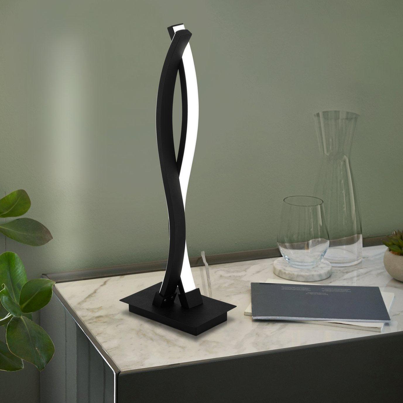 eglo lasana 3 black 2 light led table lamp living room image