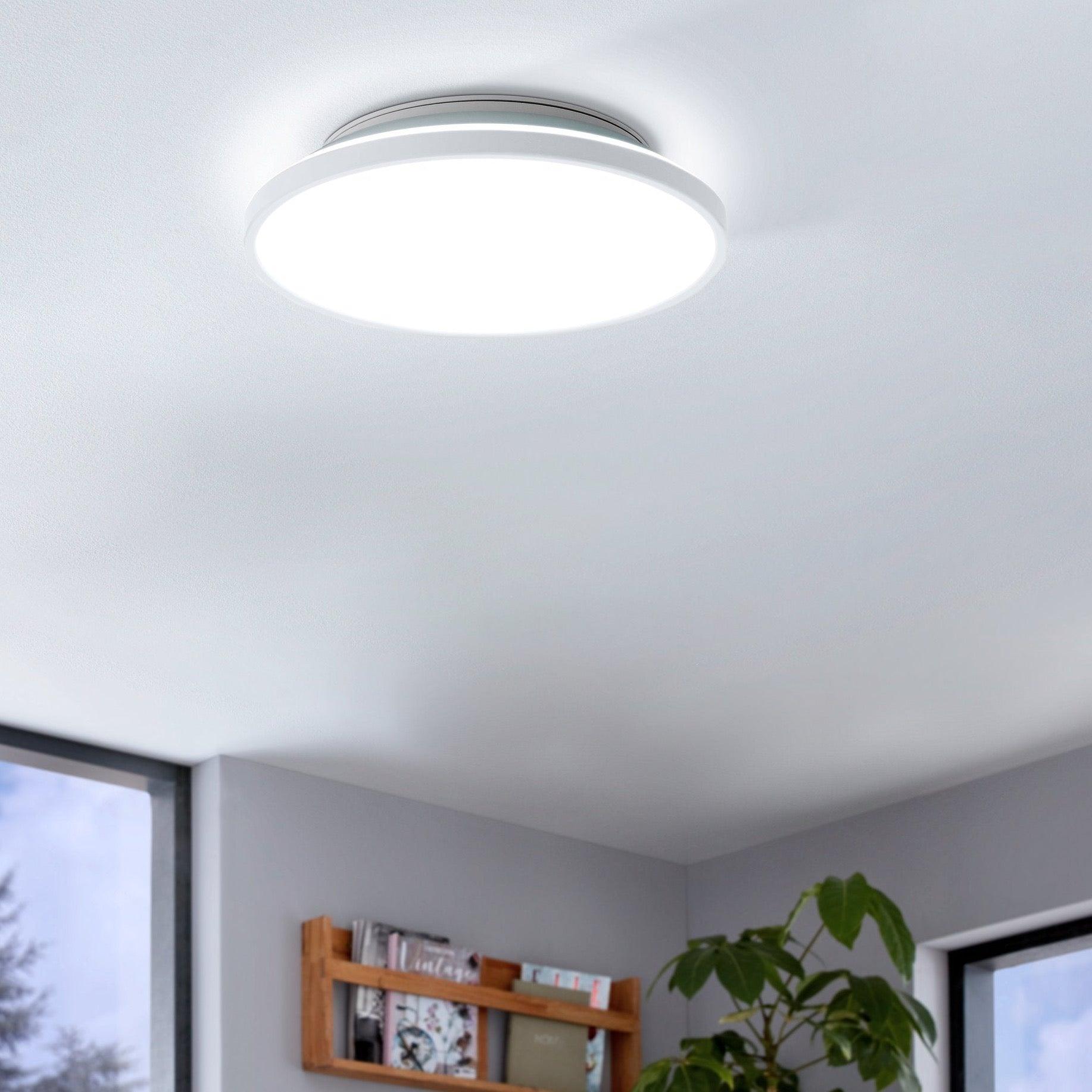 eglo crespillo white led round flush ceiling light 31 5cm