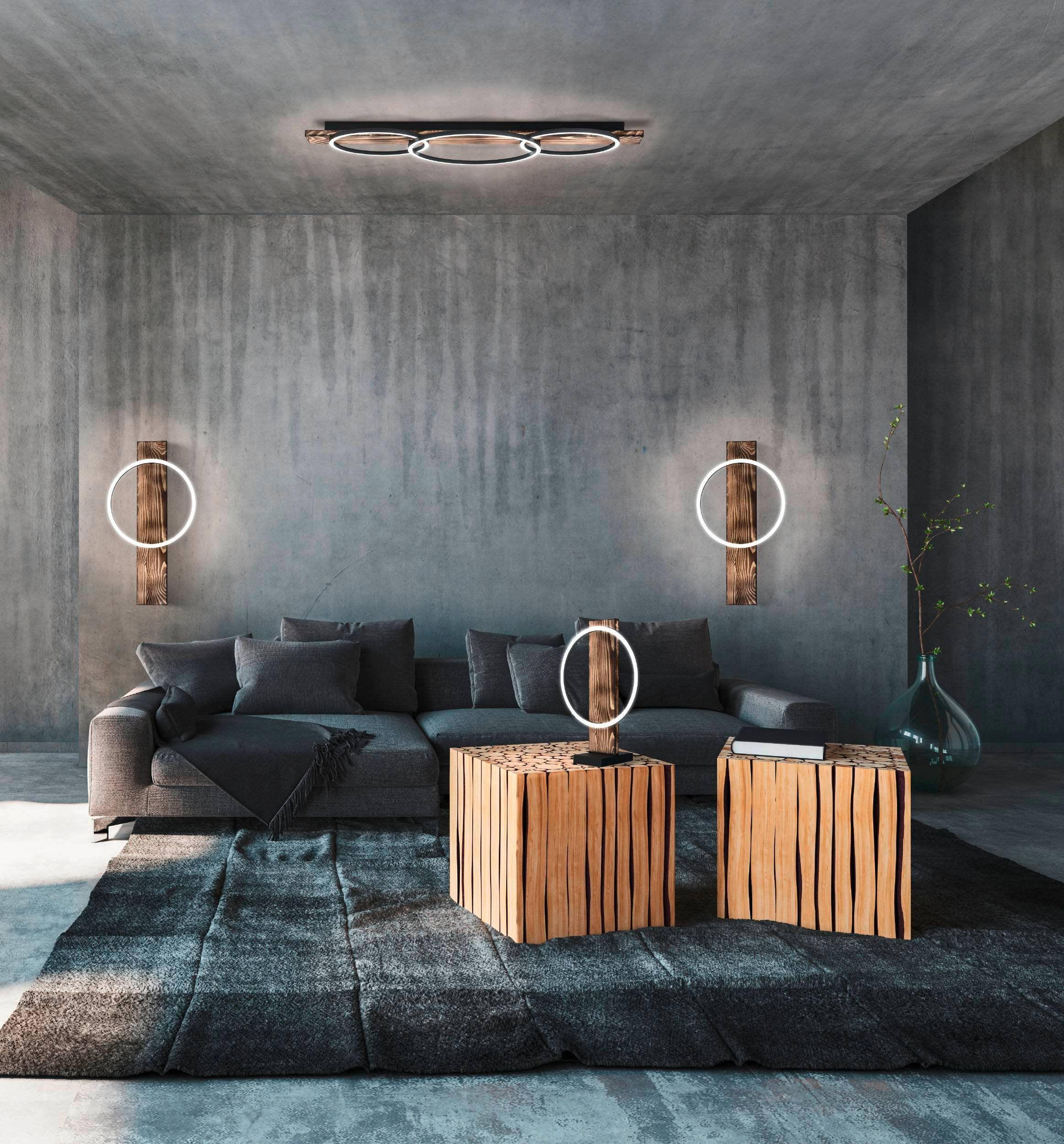eglo boyal mottled wood led wall light bedroom lighting 