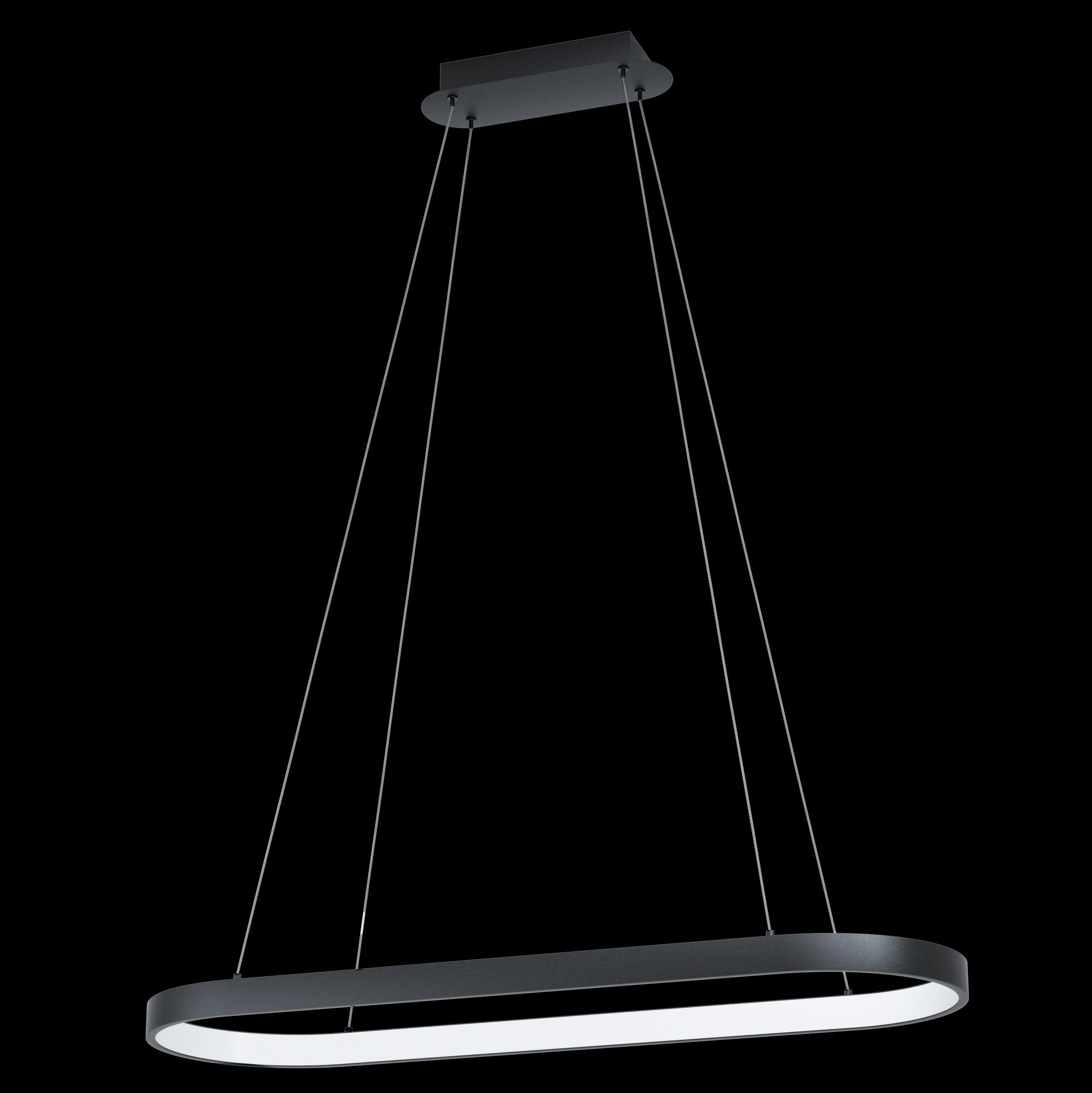 eglo codriales led black elliptical ceiling pendant living room image