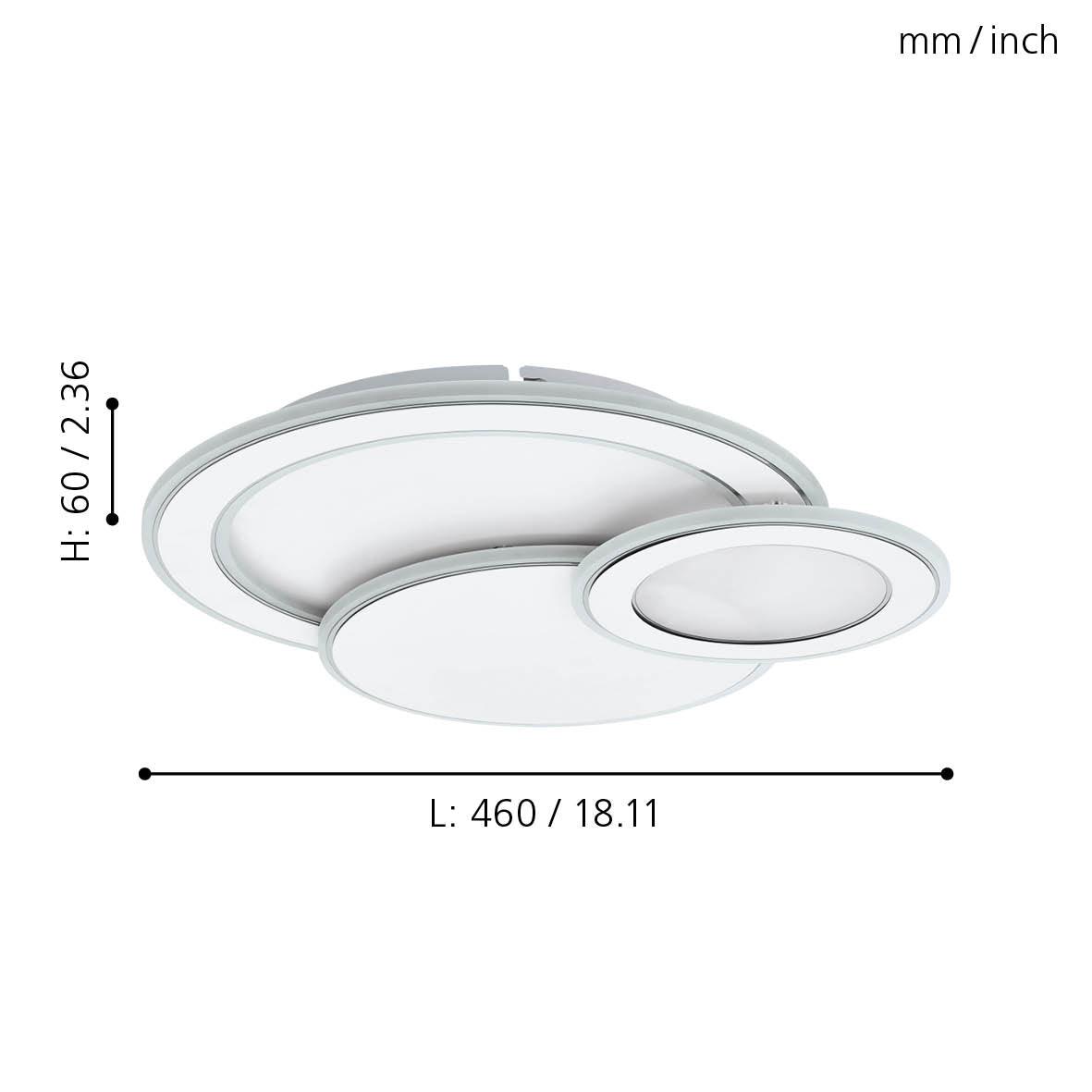 eglo mentalurgia chrome 3 circle design led flush kitchen lighting 