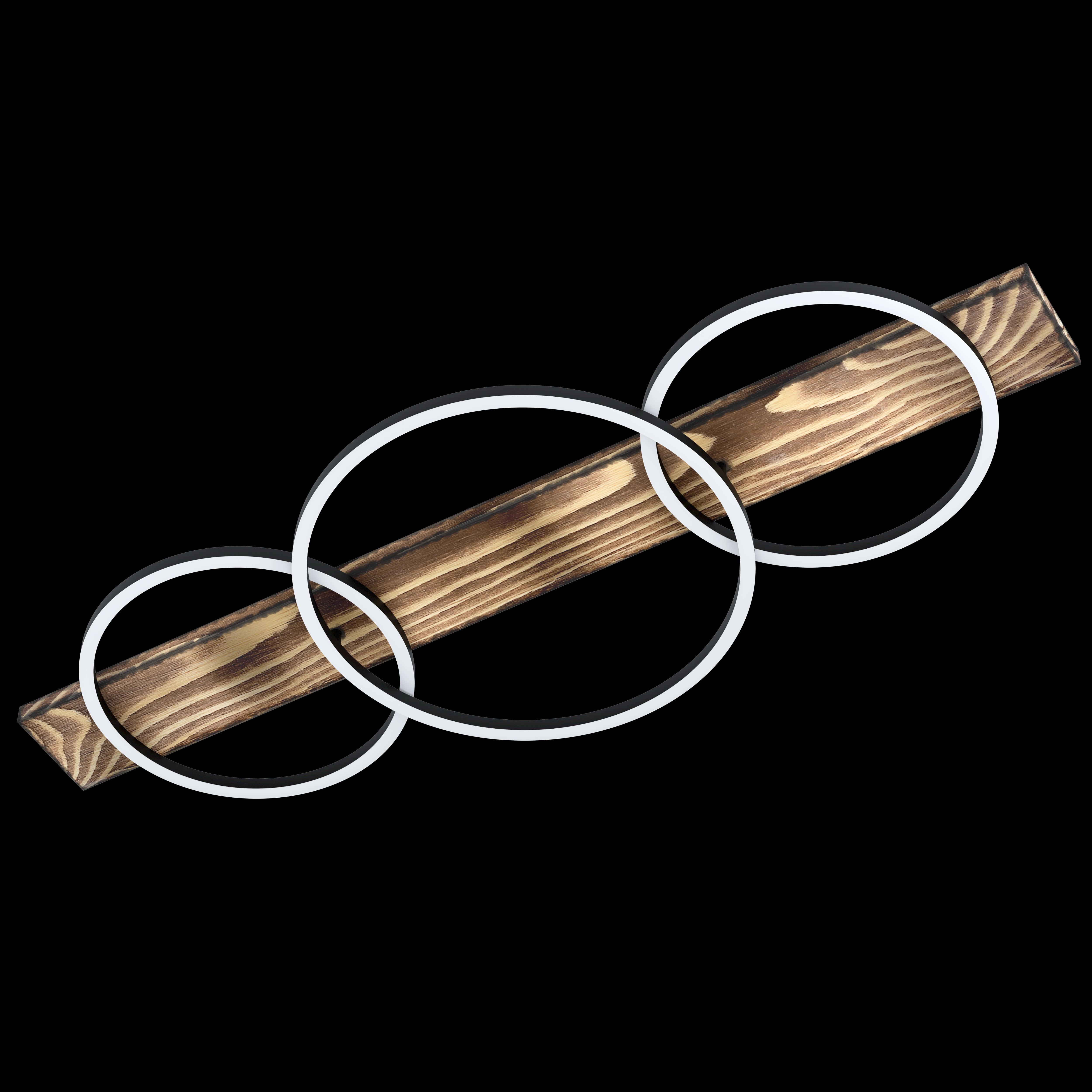 eglo boyal rustic wood 3 circular led flush ceiling light living room image
