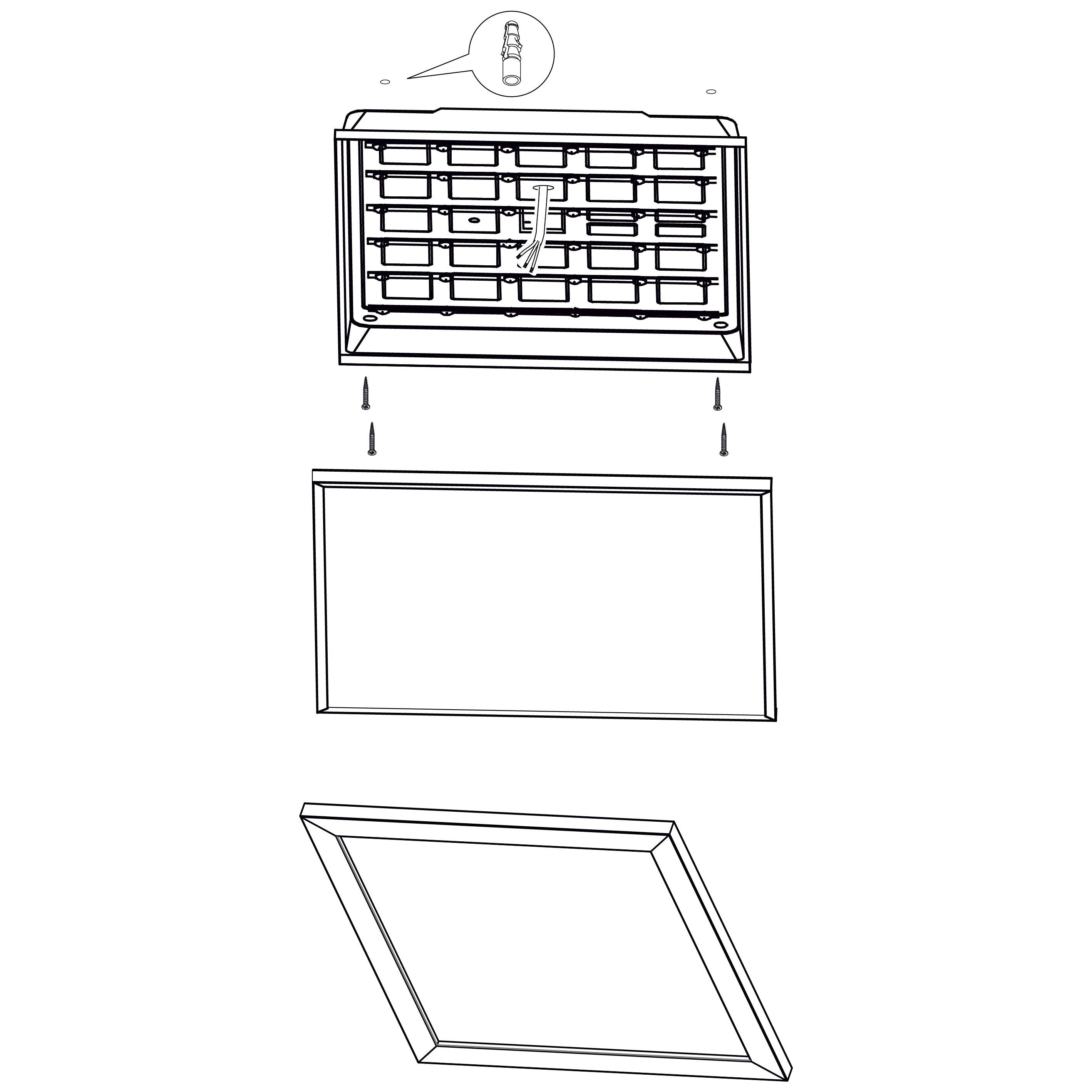 eglo piglionasso wooden framed square led panel flush 64 5cm kitchen lighting 