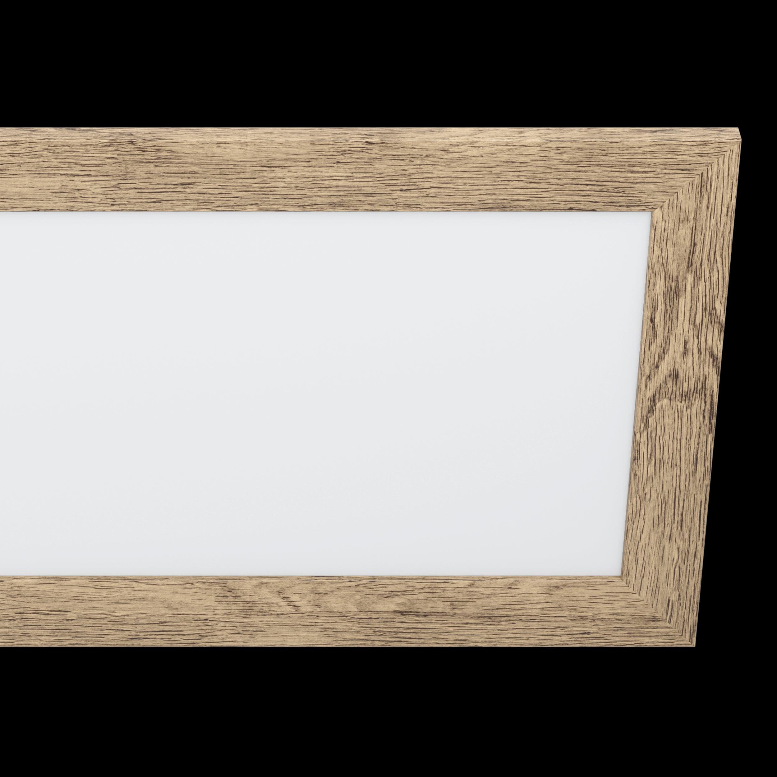 eglo piglionasso wooden framed rectangular led panel flush living room close up