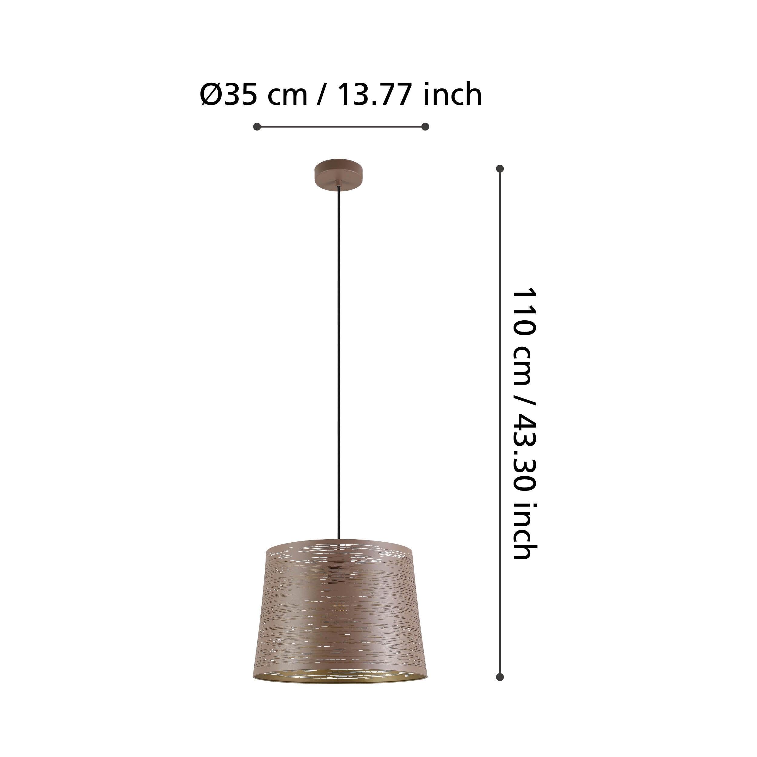 eglo segezia brown gold metal ceiling pendant 35cm kitchen lighting 