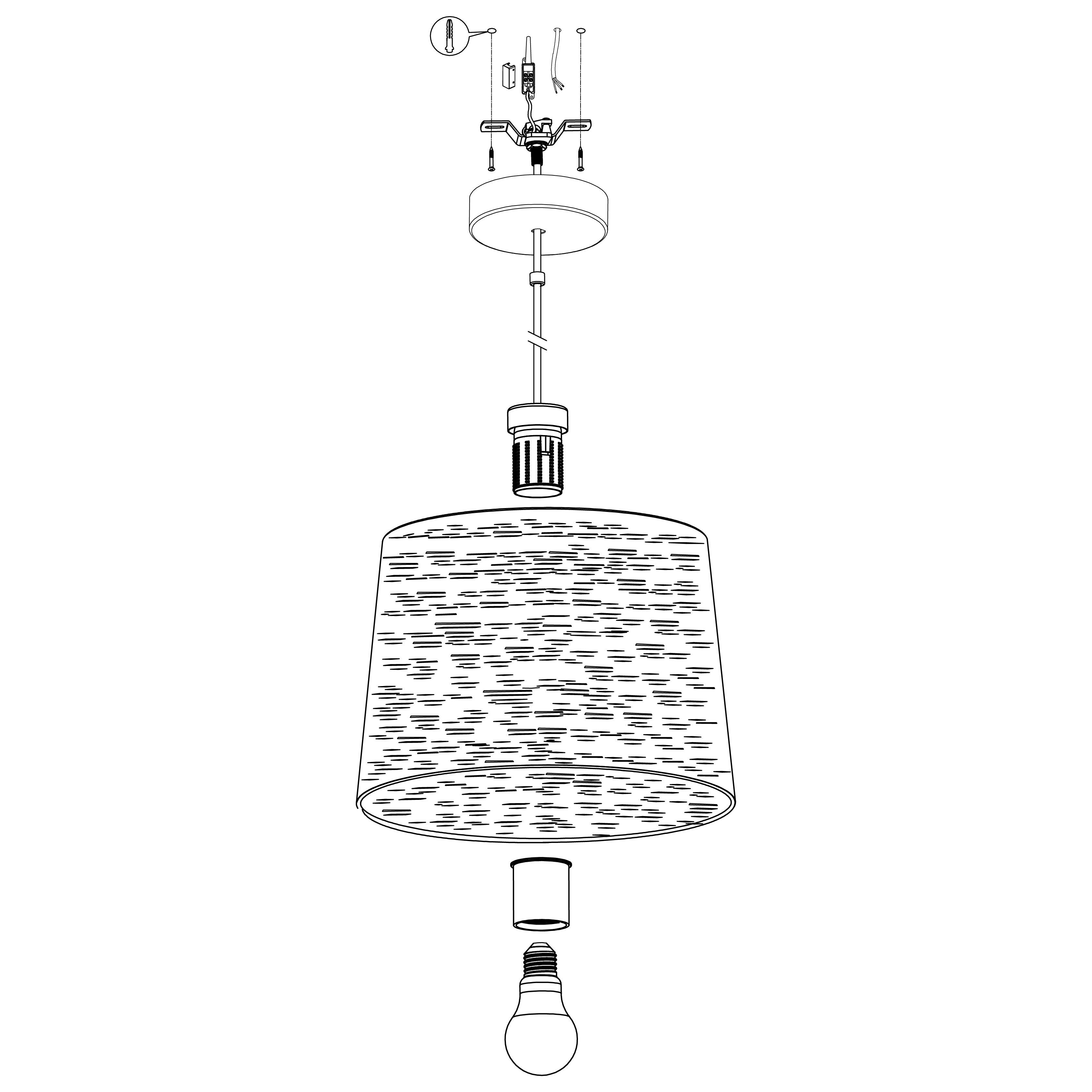 eglo segezia brown gold metal ceiling pendant 35cm Kitchen Lighting Close Up