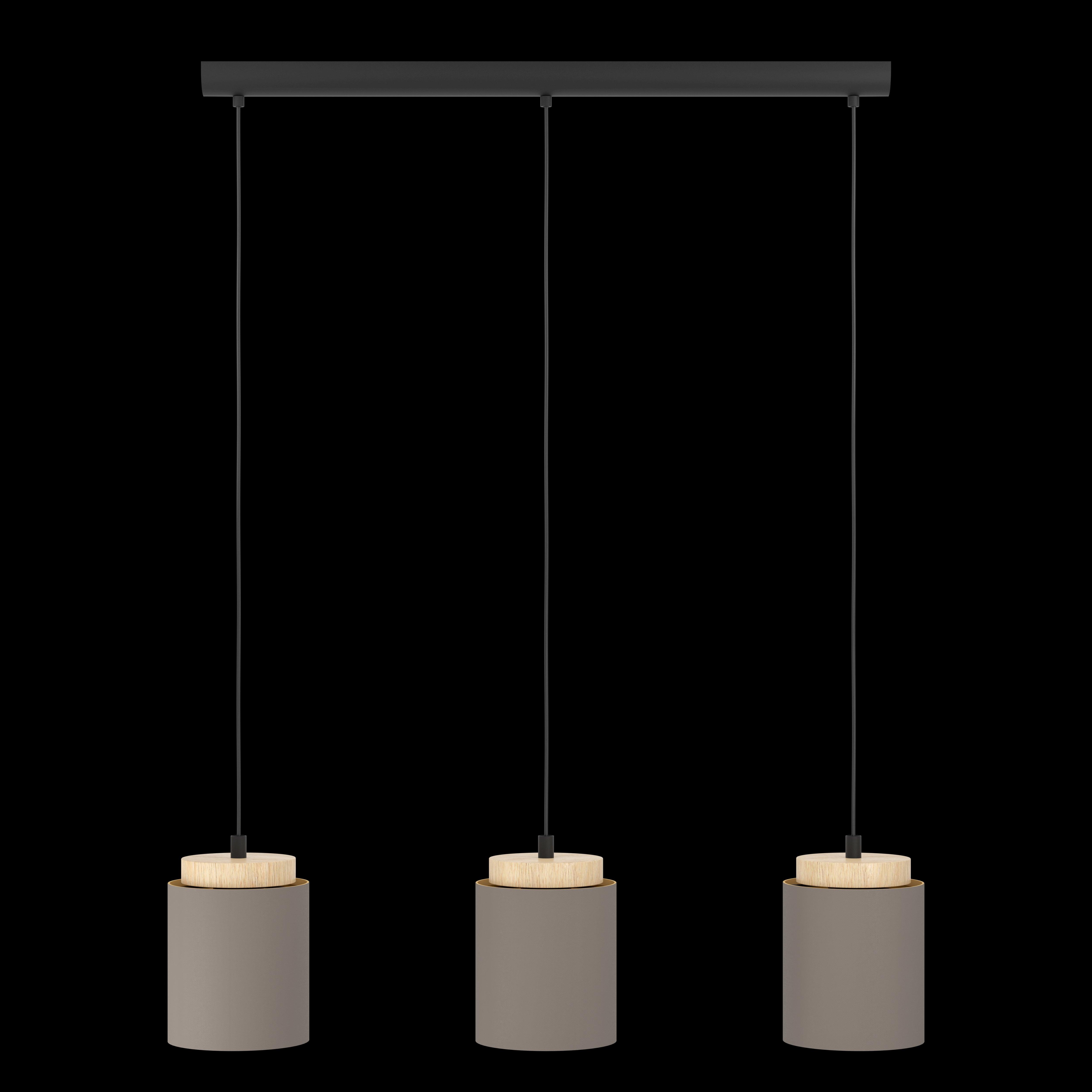 eglo albariza brown gold fabric 3 light ceiling pendant