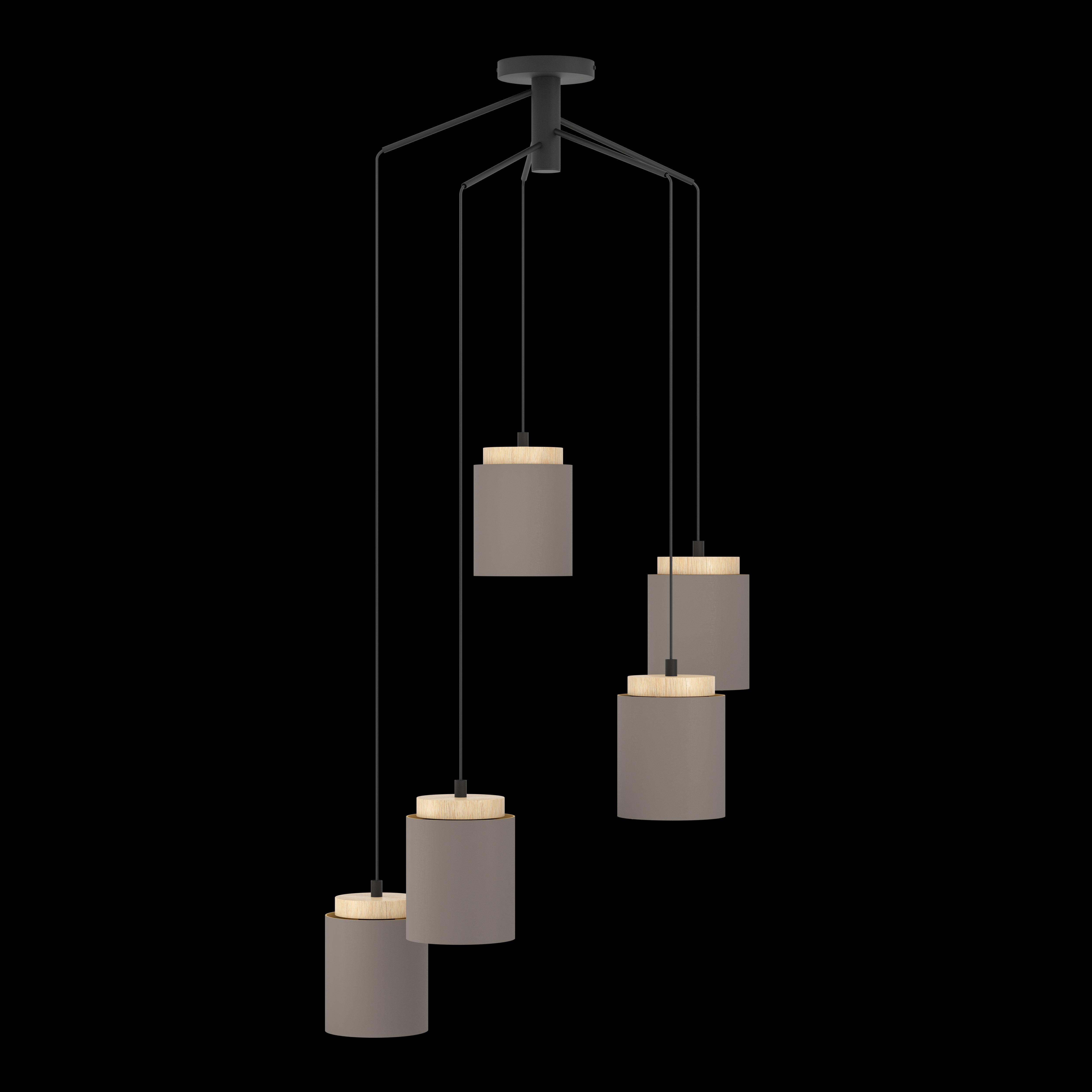 eglo albariza brown gold fabric 5 light ceiling pendant Kitchen Lighting Close Up