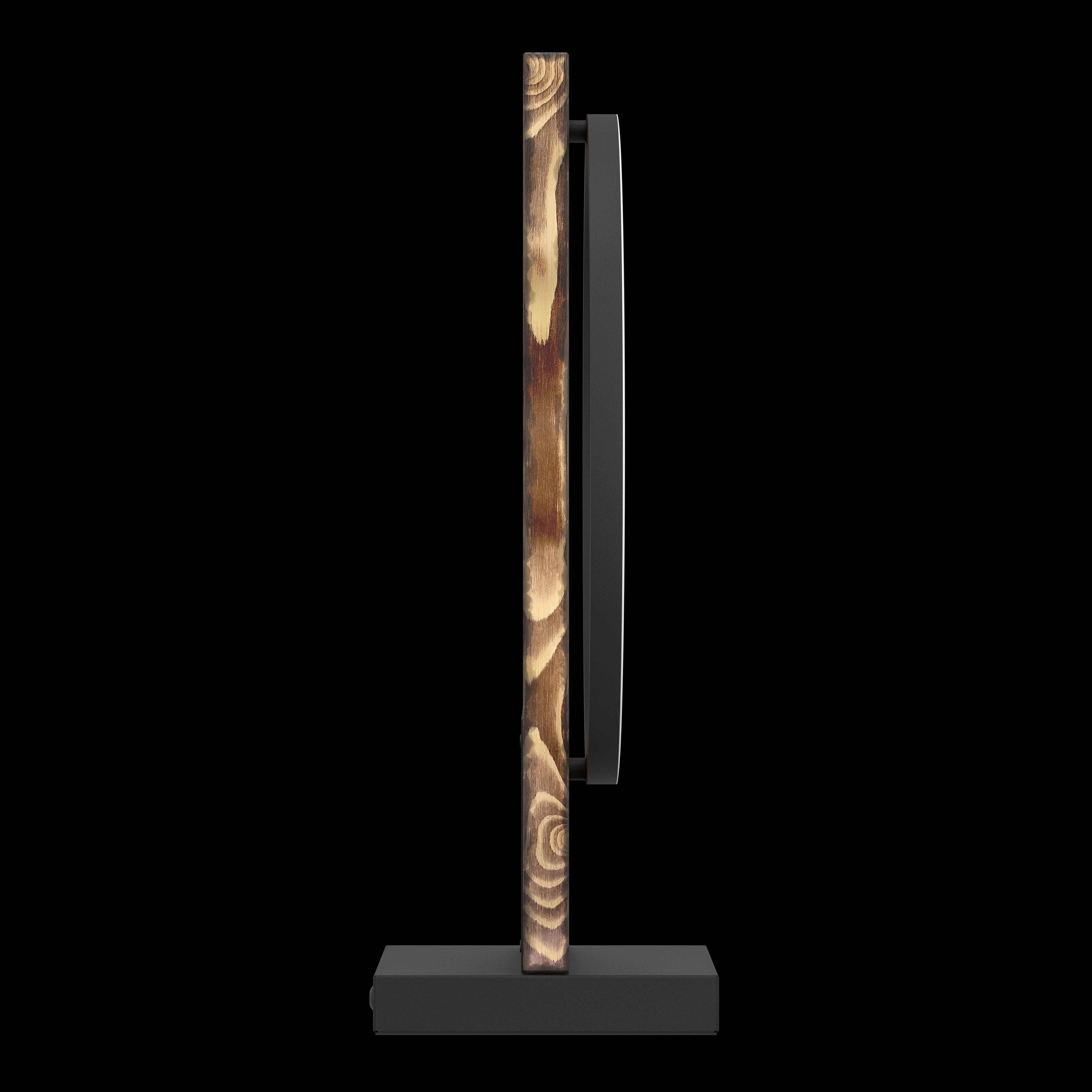 eglo boyal mottled wood led table lamp living room close up