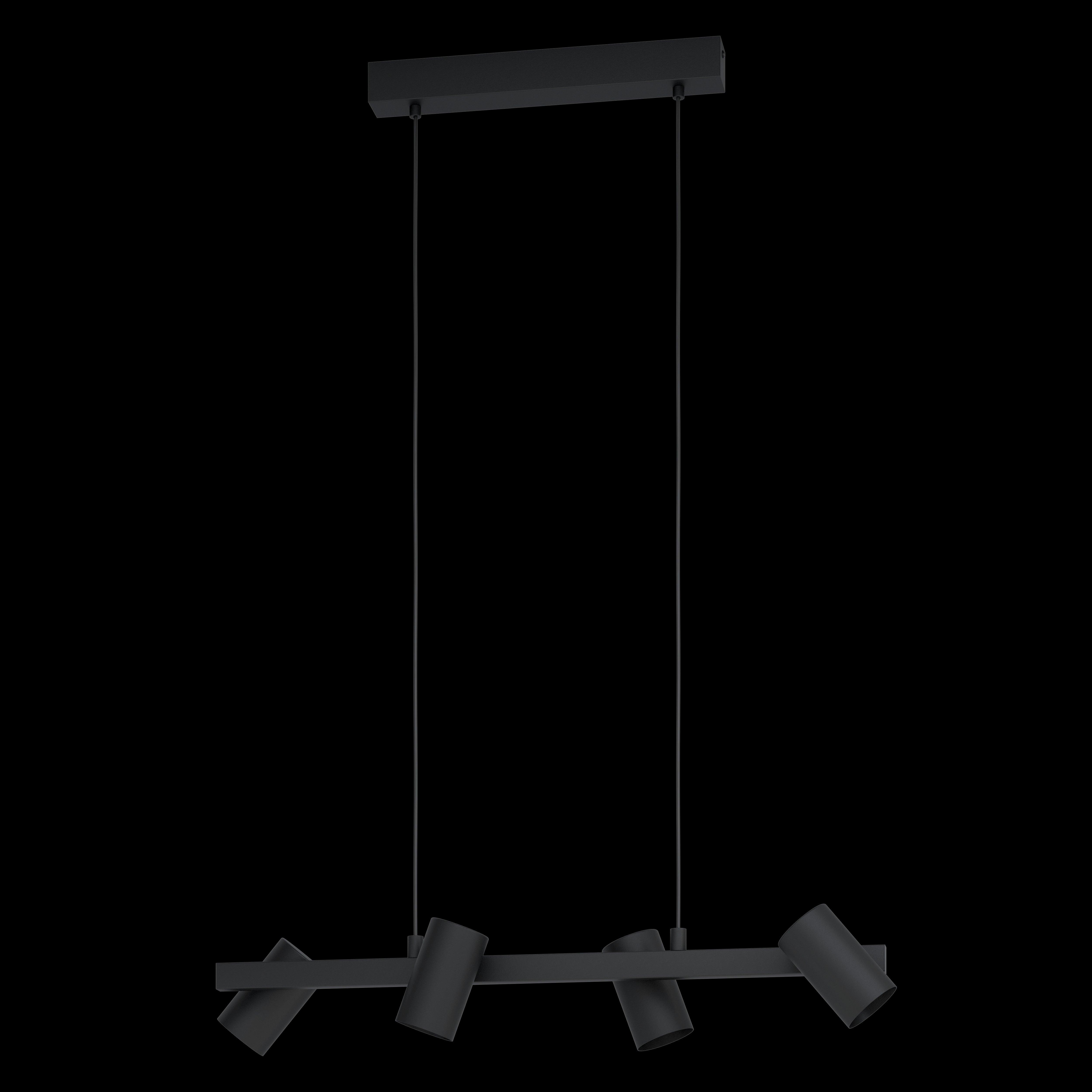 Eglo Gatuela 1 Adjustable Black Metal 4 Light Pendant-WAREHOUSE-40-200326