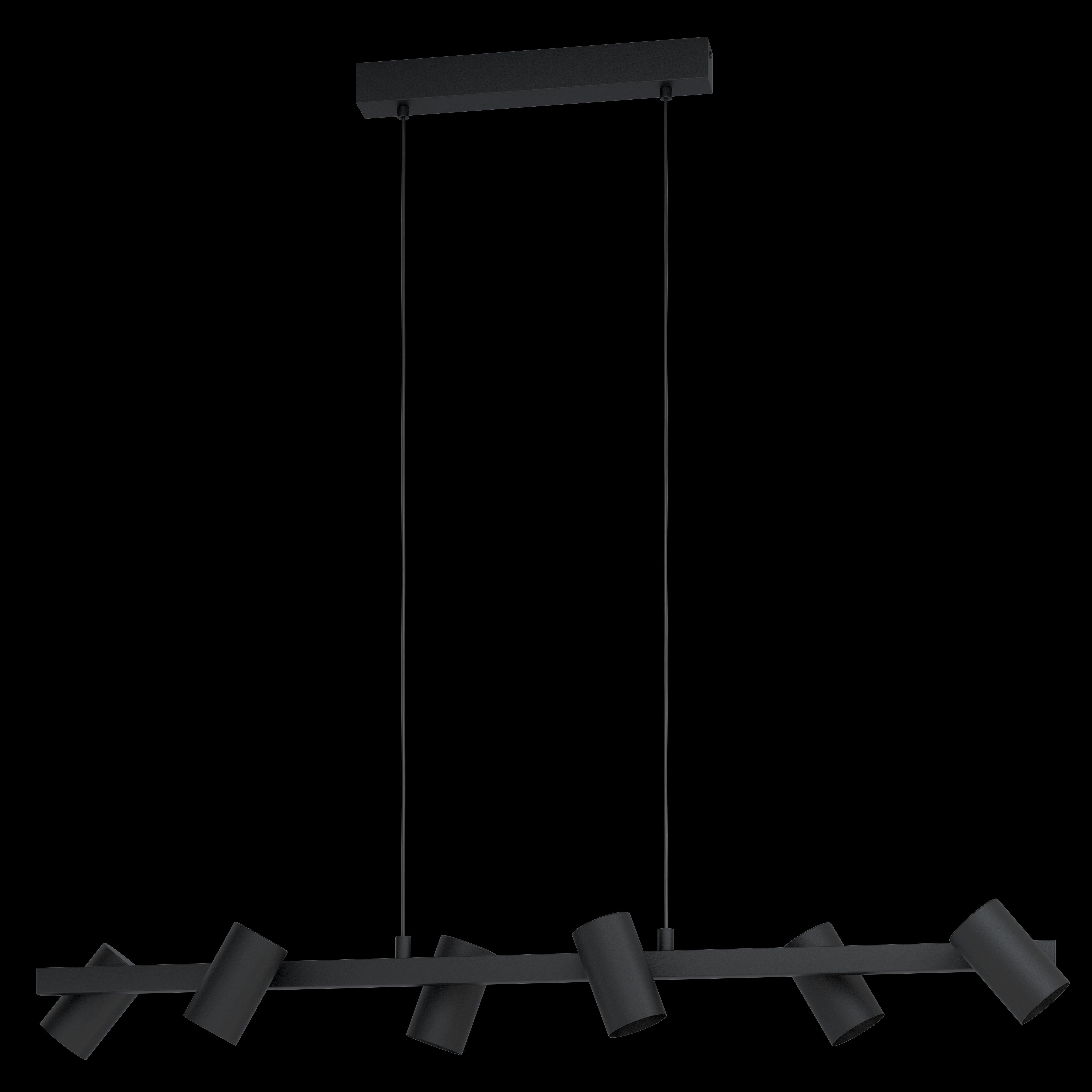 eglo gatuela 1 light adjustable black metal 6 light pendant living room image