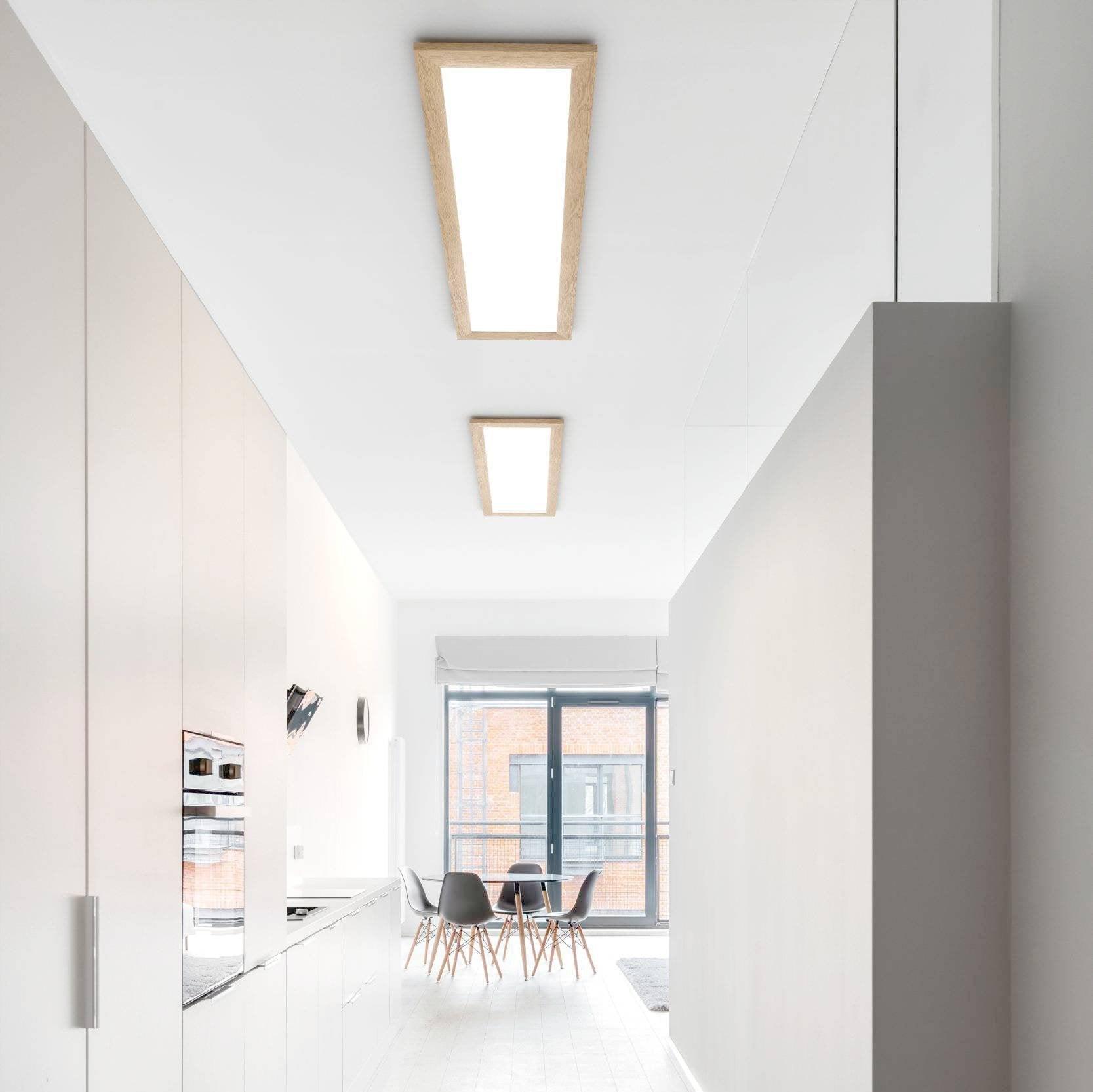 eglo piglionasso oak framed rectangular led panel flush