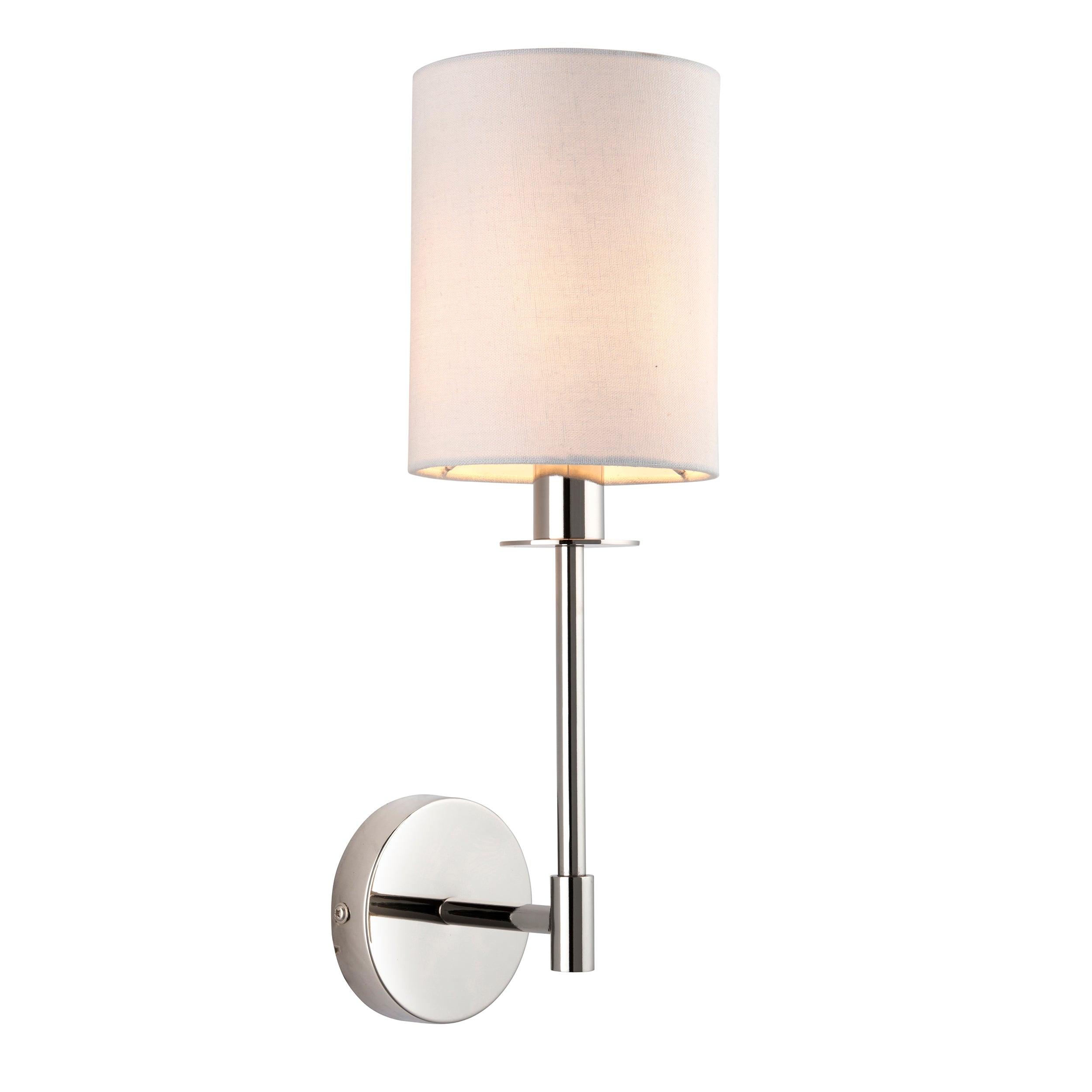 Sancerre Nickel Wall Light White Shade