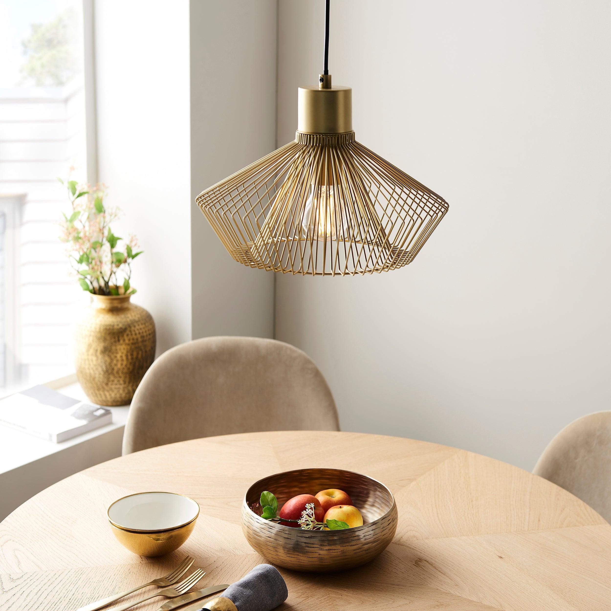 Endon Kimberley 1 Light Gold Ceiling Pendant