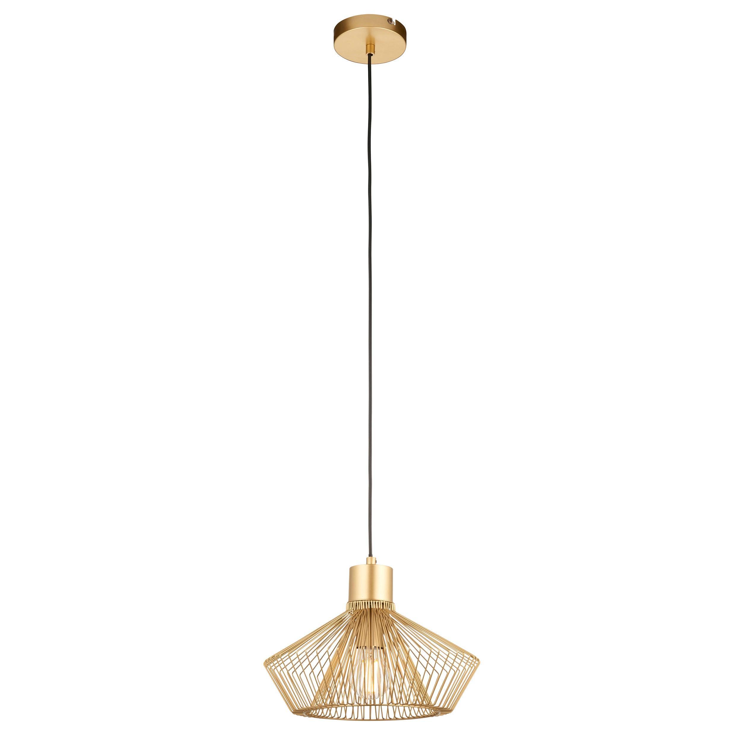 Endon Kimberley 1 Light Gold Ceiling Pendant