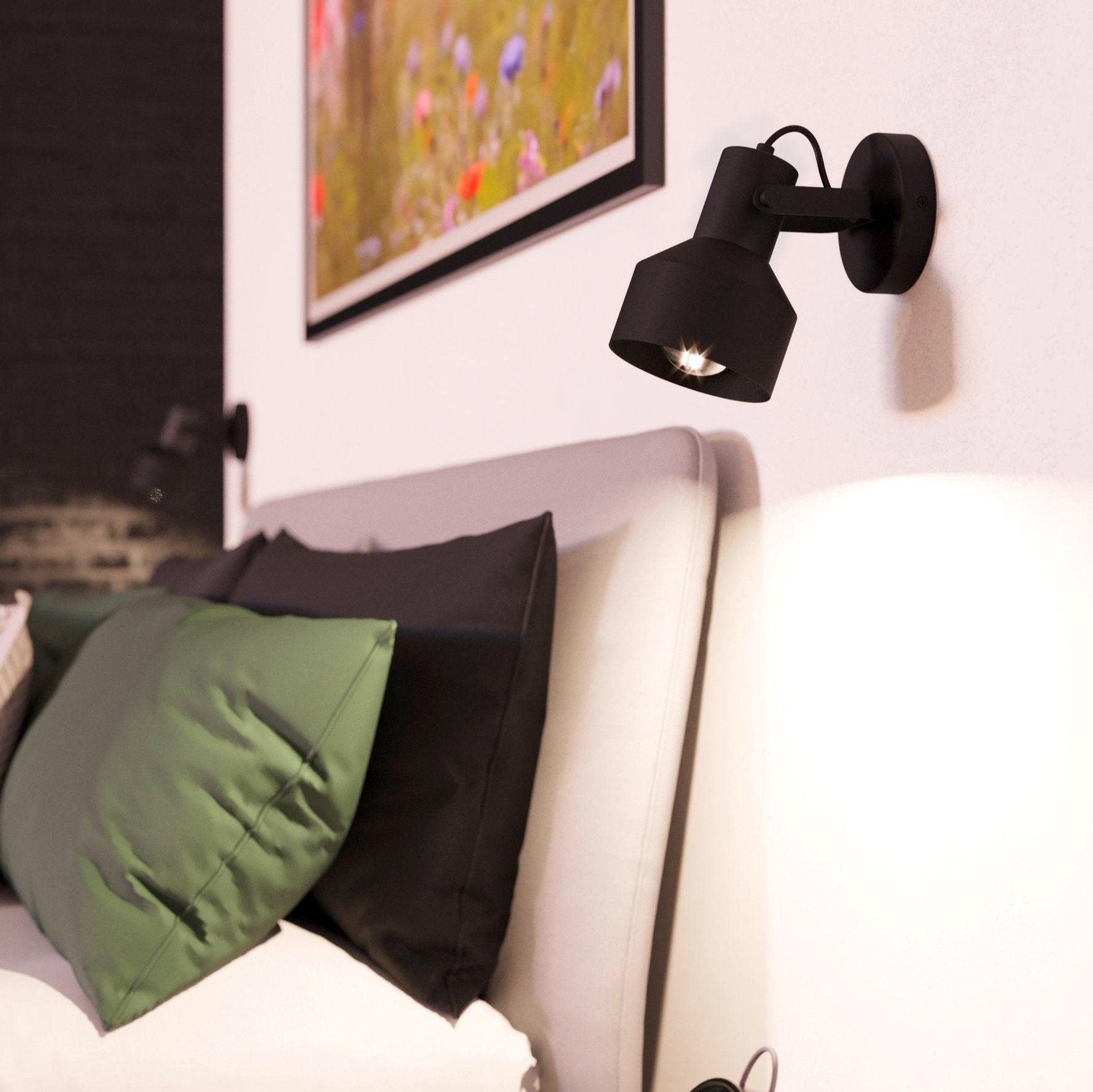 eglo casibare black wall spotlight