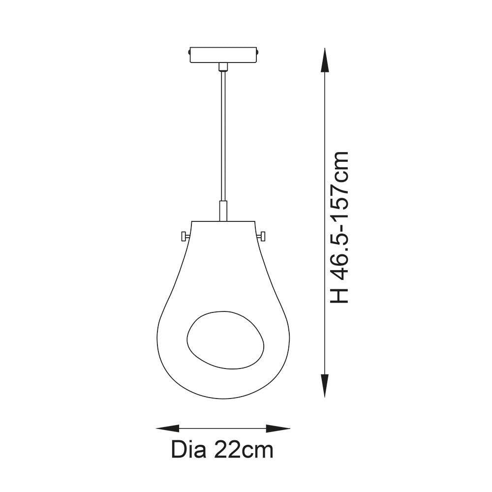 Dazzle Medium Petrol Glass & Chrome Ceiling Pendant Light