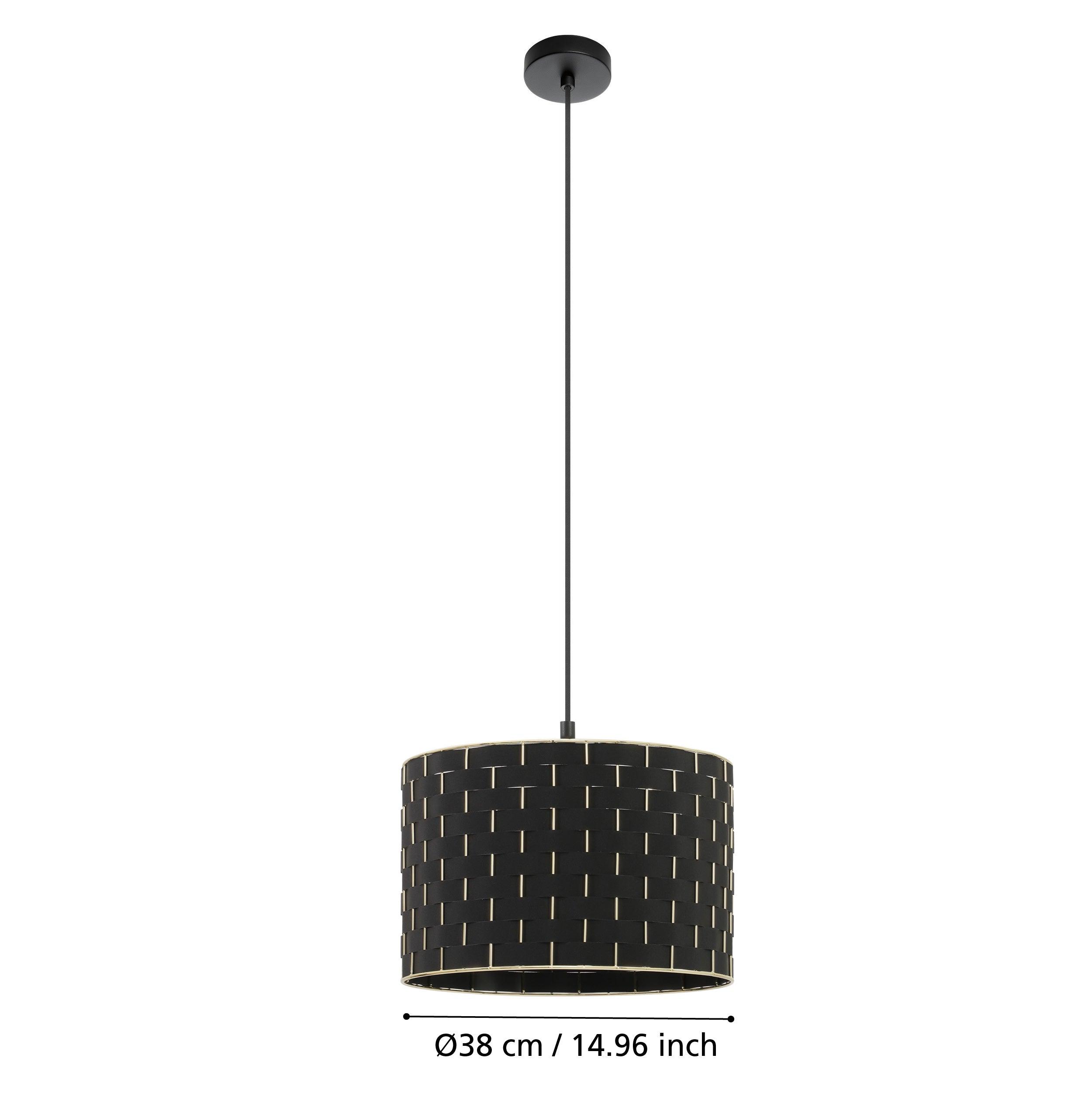 eglo marasales brass interwoven black fabric ceiling pendant kitchen lighting 